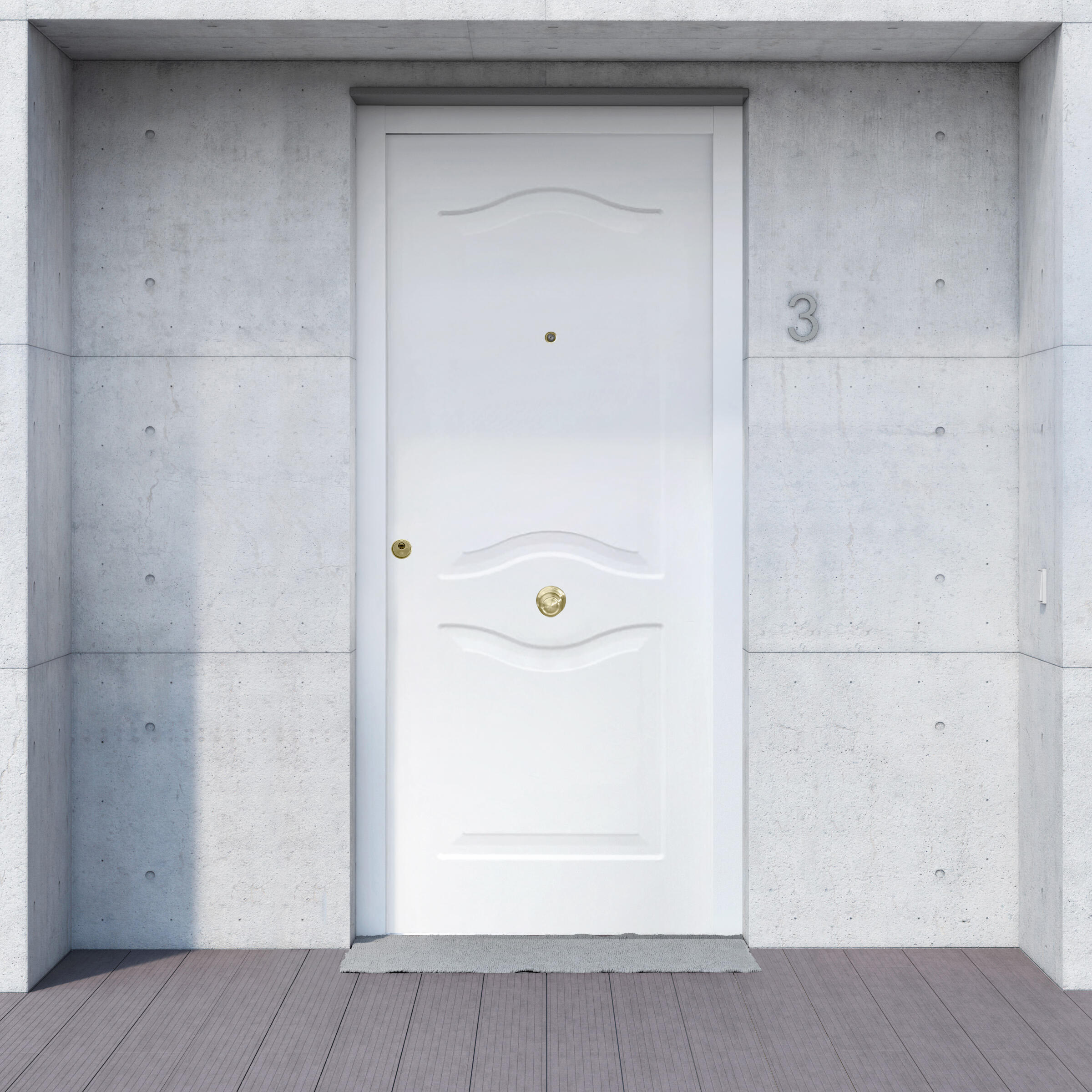 Puerta de entrada metálica saga provenzal derecha blanco 9003 90x210 cm