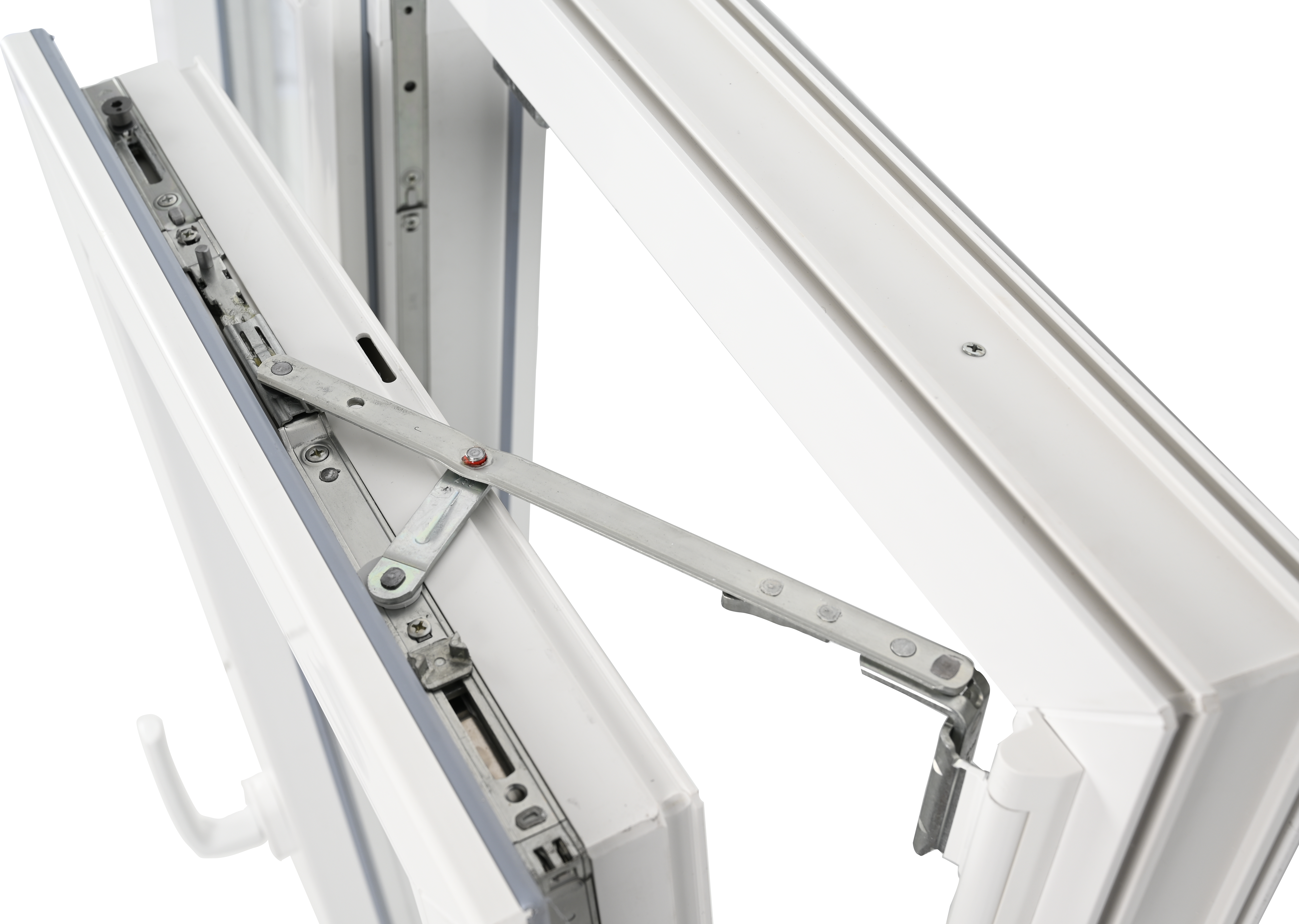 Balconera PVC ISOXA blanca oscilobatiente con persiana izquierda 85X229 cm - 6