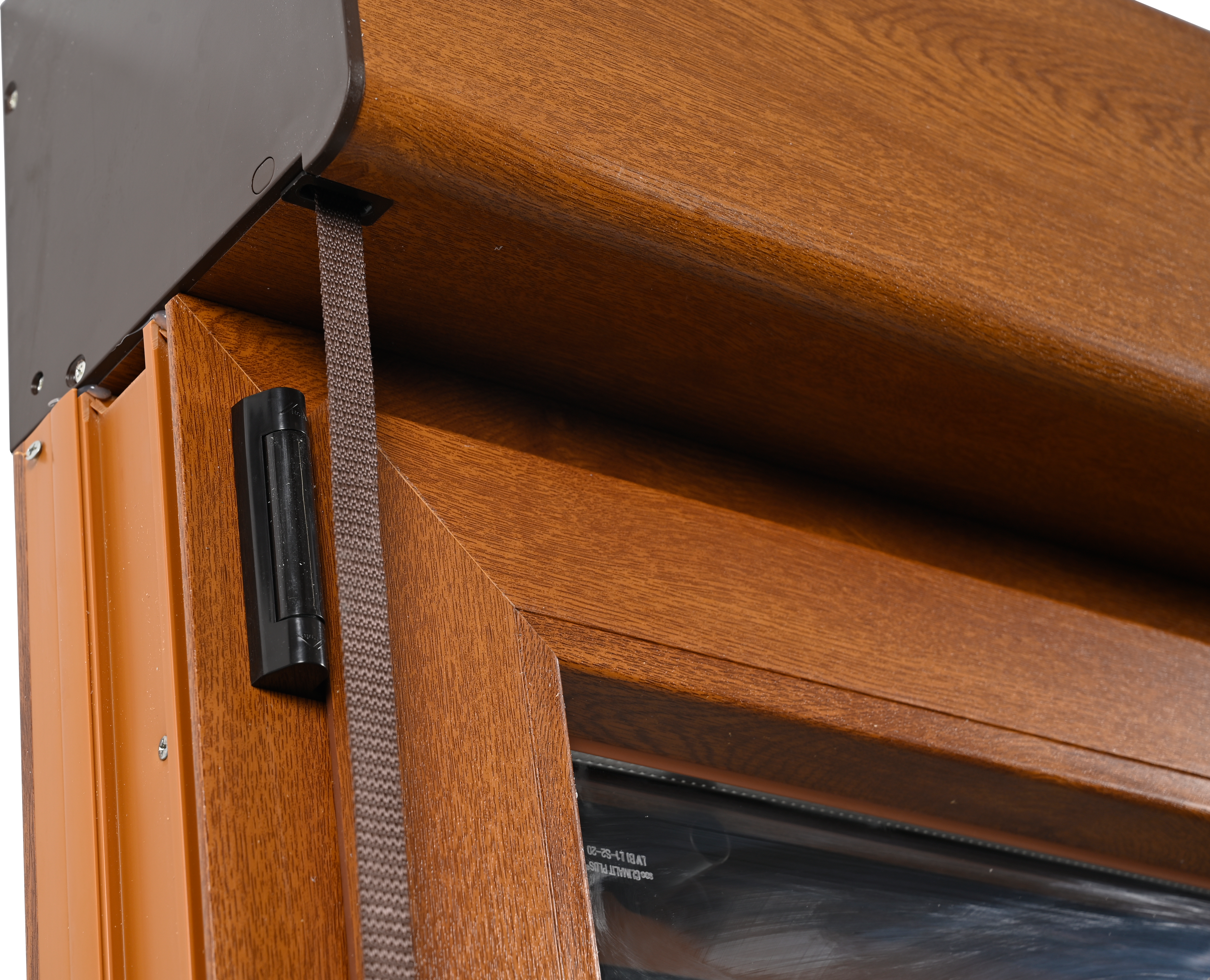 Balconera PVC ISOXA roble oscilobatiente con persiana de 120x229cm - 13