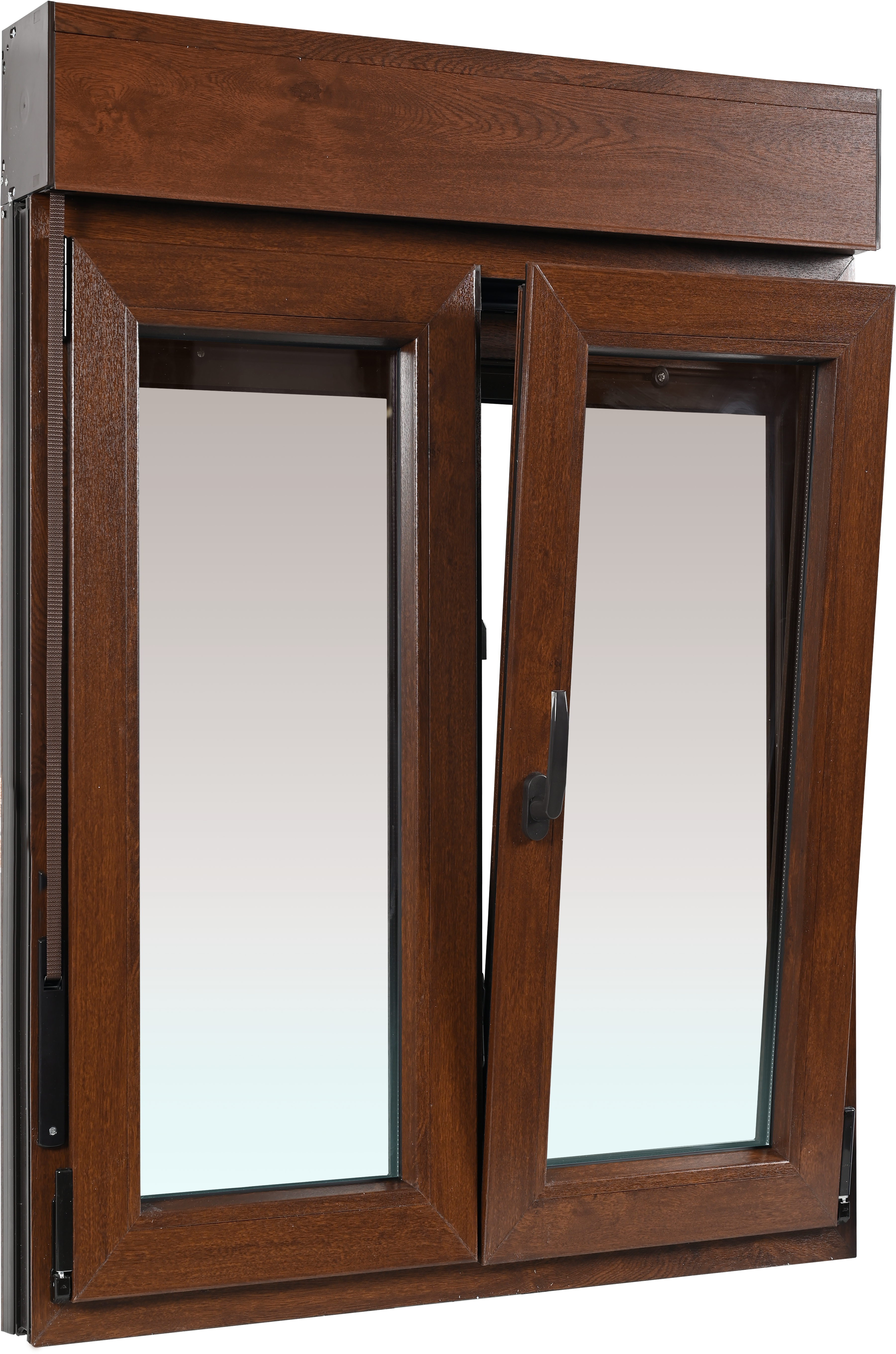 Ventana PVC nogal oscilobatiente con persiana de 100X135 cm - 5