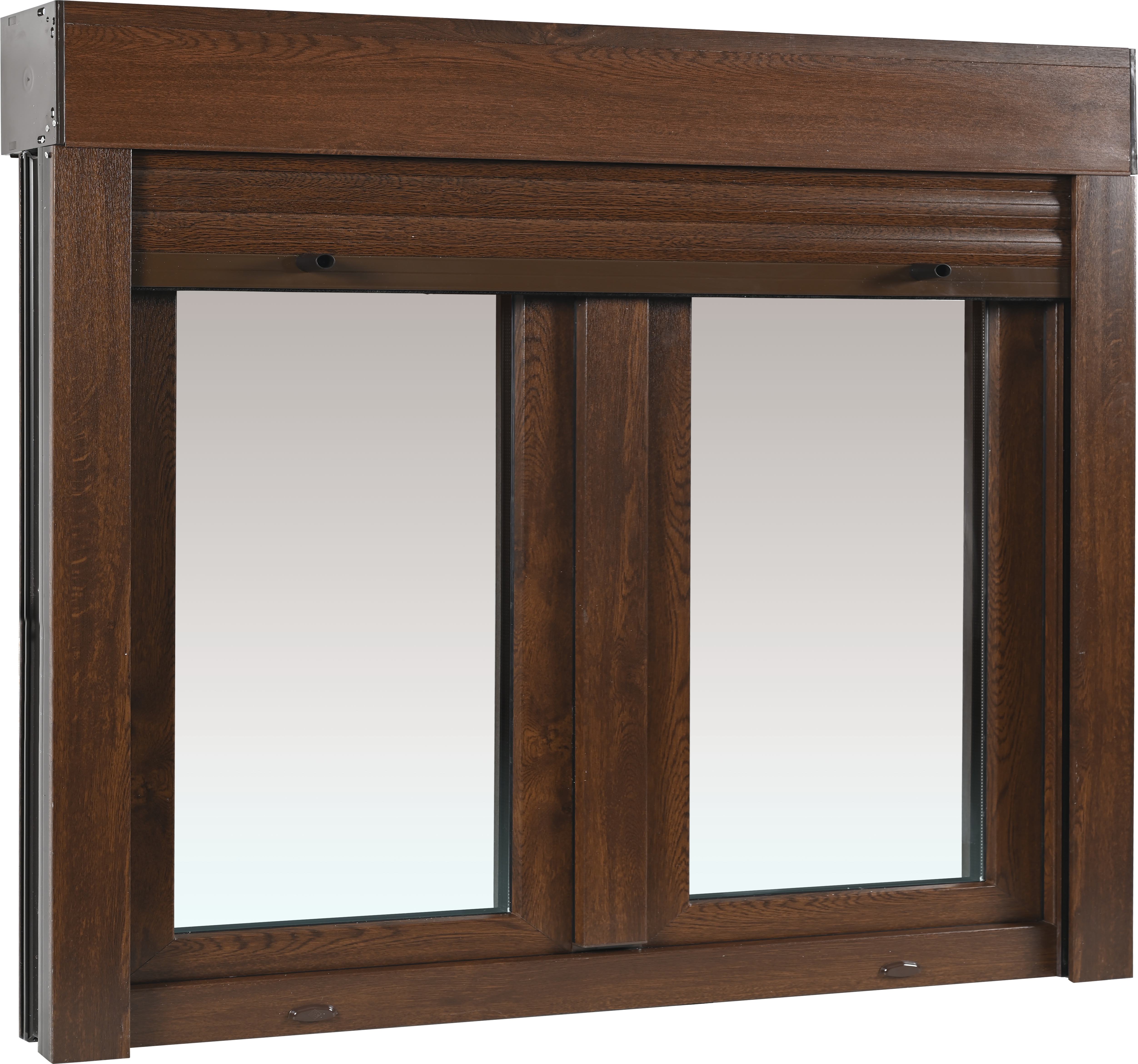 Ventana PVC nogal oscilobatiente con persiana de 140X115 cm - 5