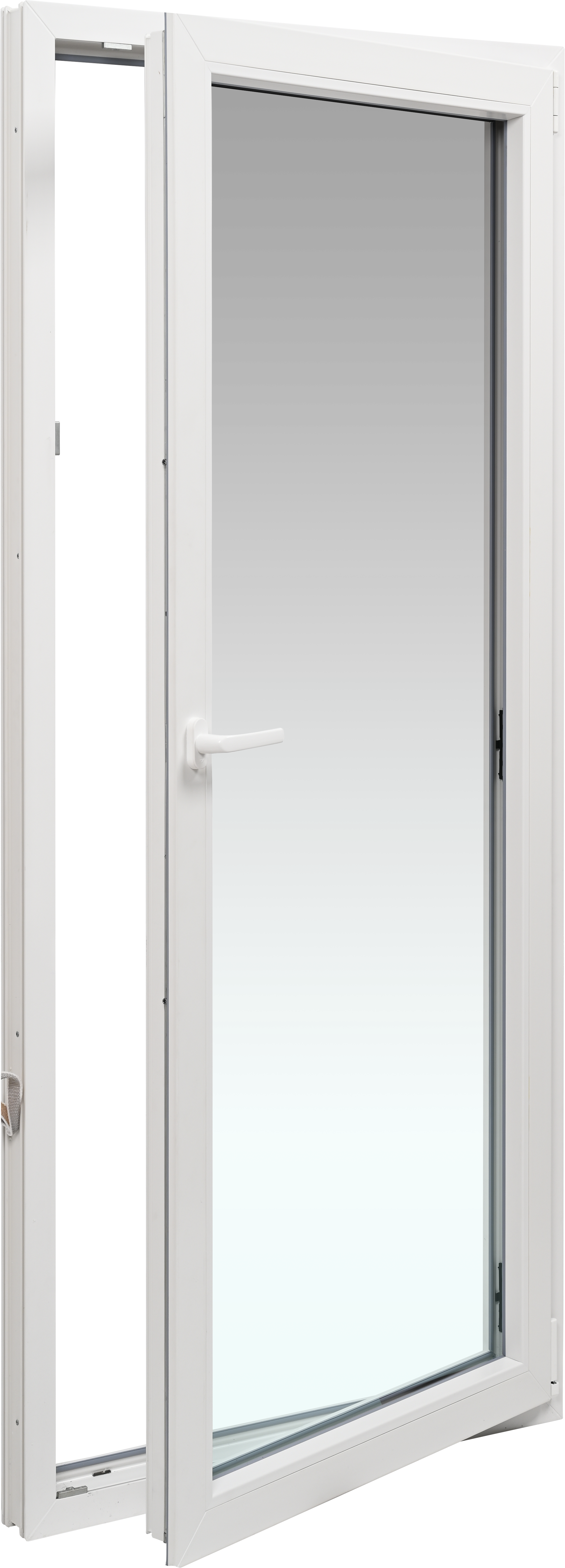 Balconera sin persiana de PVC blanca abatible de 90X200 cm - 2