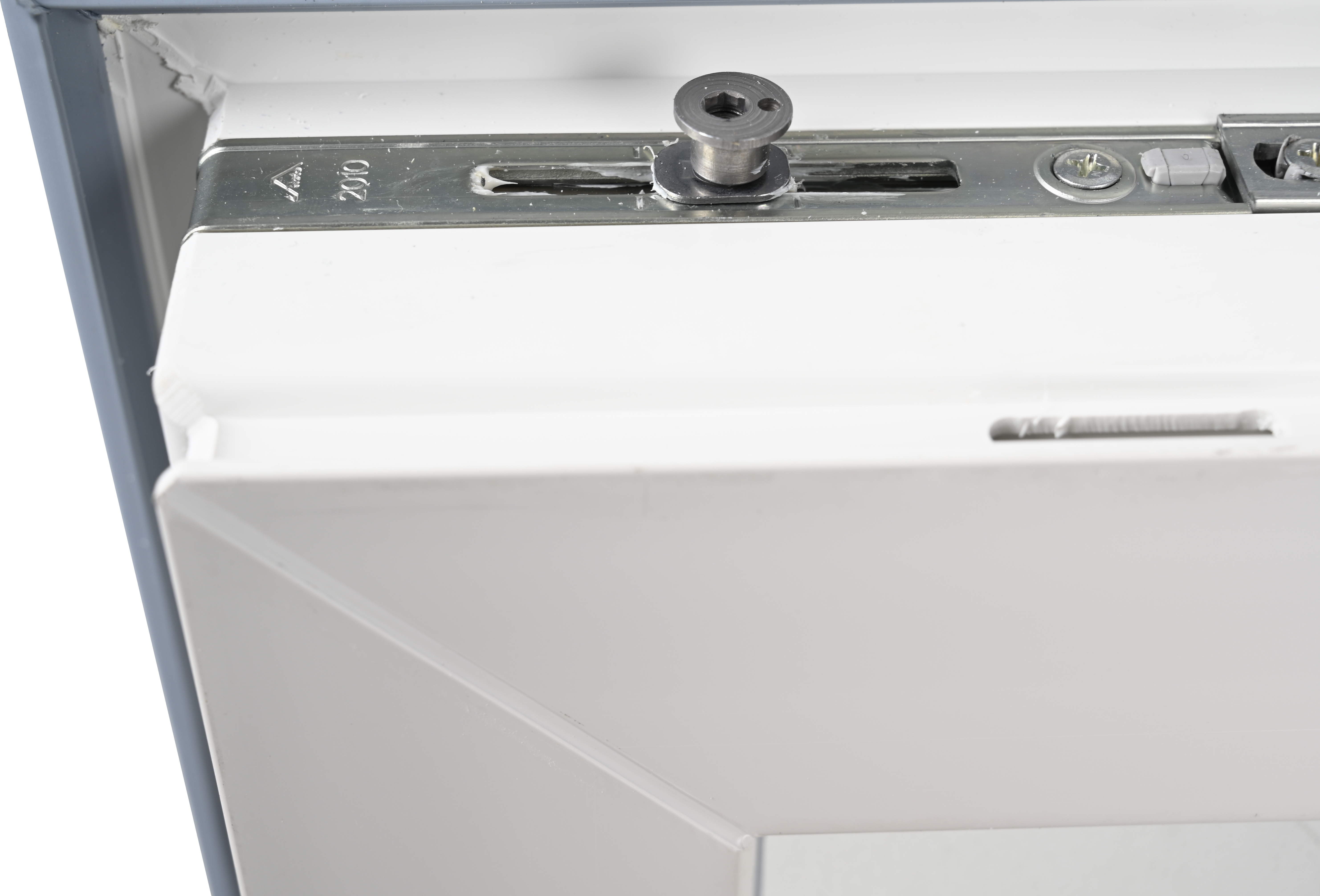 Balconera PVC blanca practicable con cerradura 90X200 cm - 13