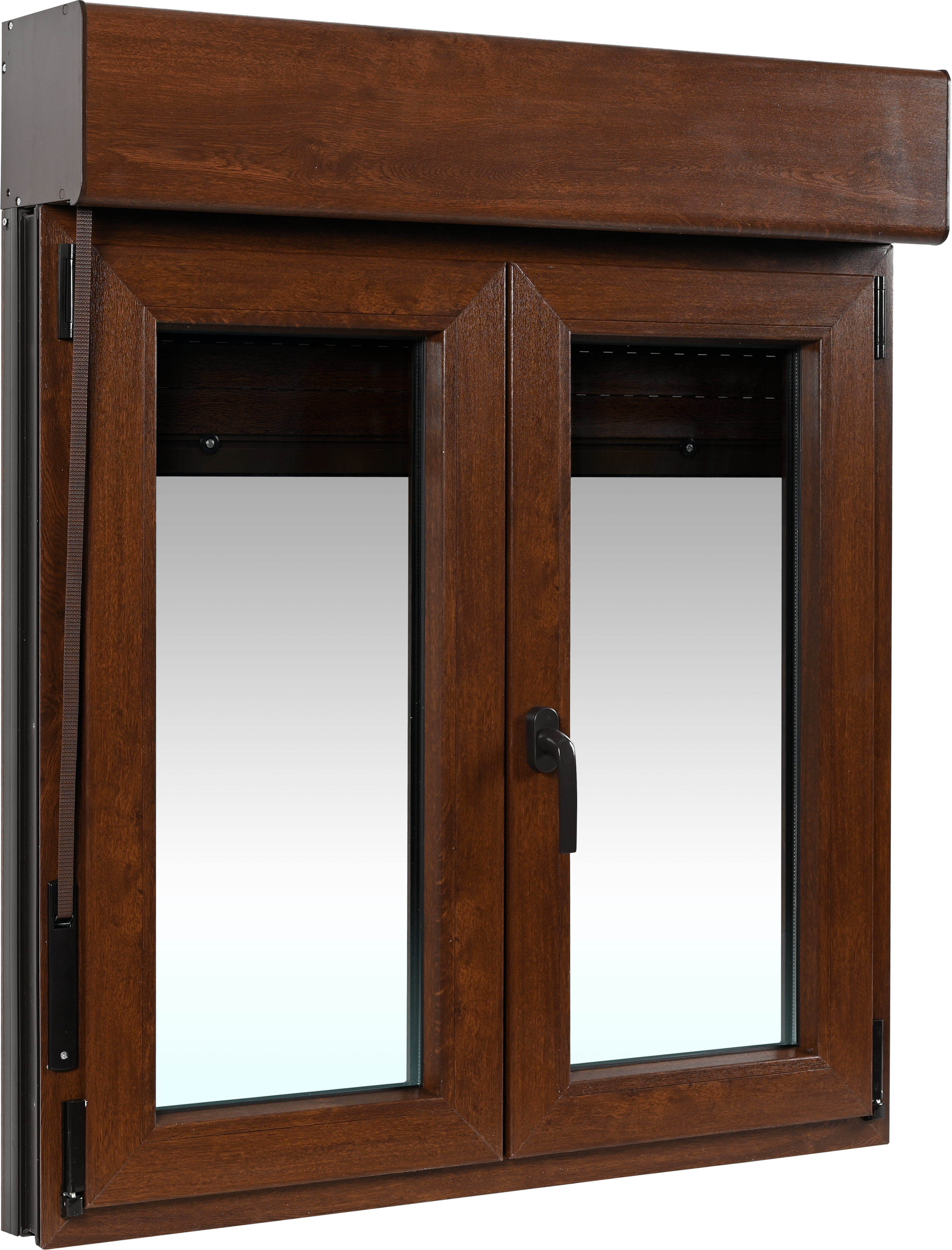 Ventana PVC ISOXA nogal oscilobatiente con persiana de 100X119 cm - 5