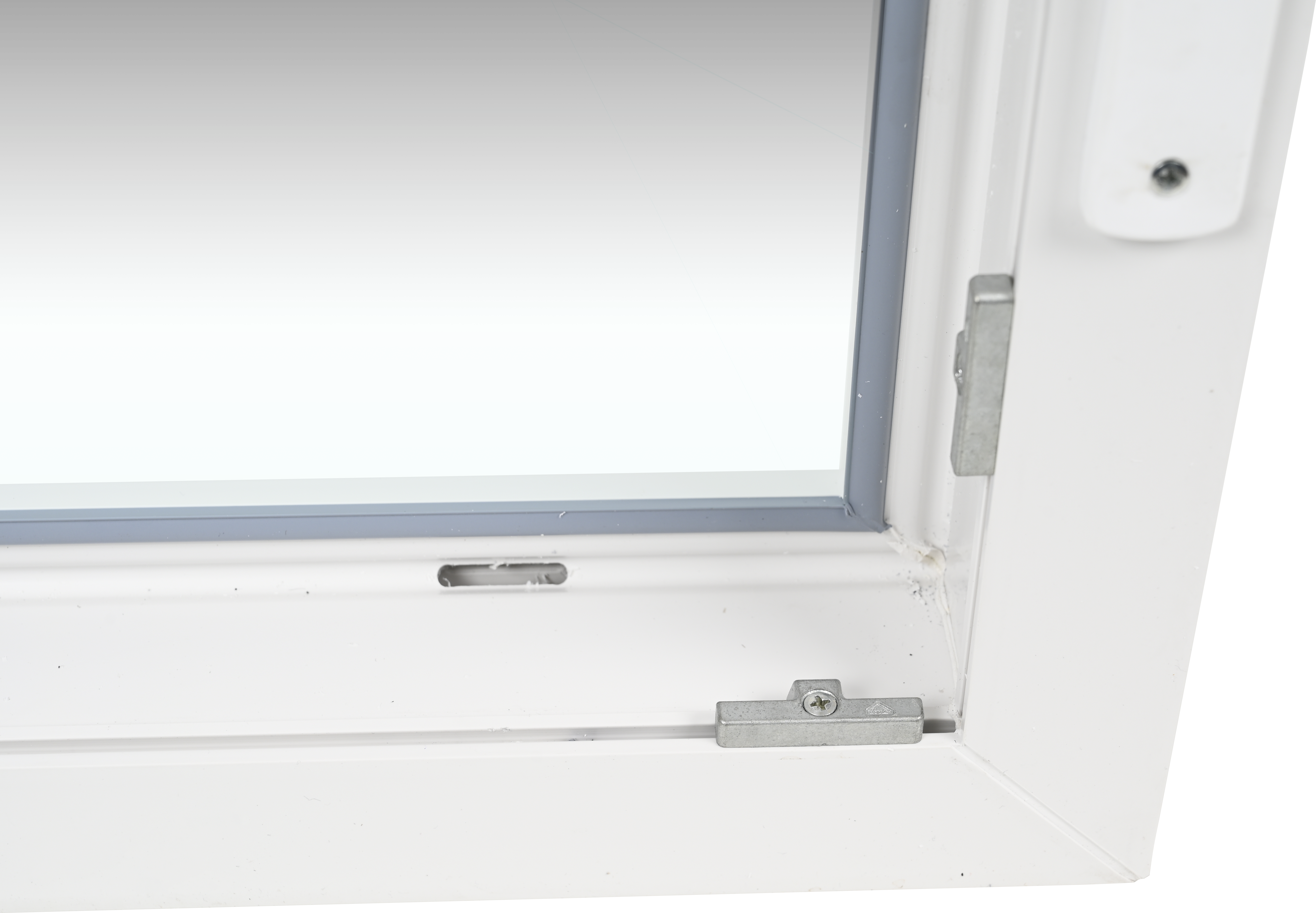 Balconera sin persiana de PVC blanca abatible de 90X200 cm - 4