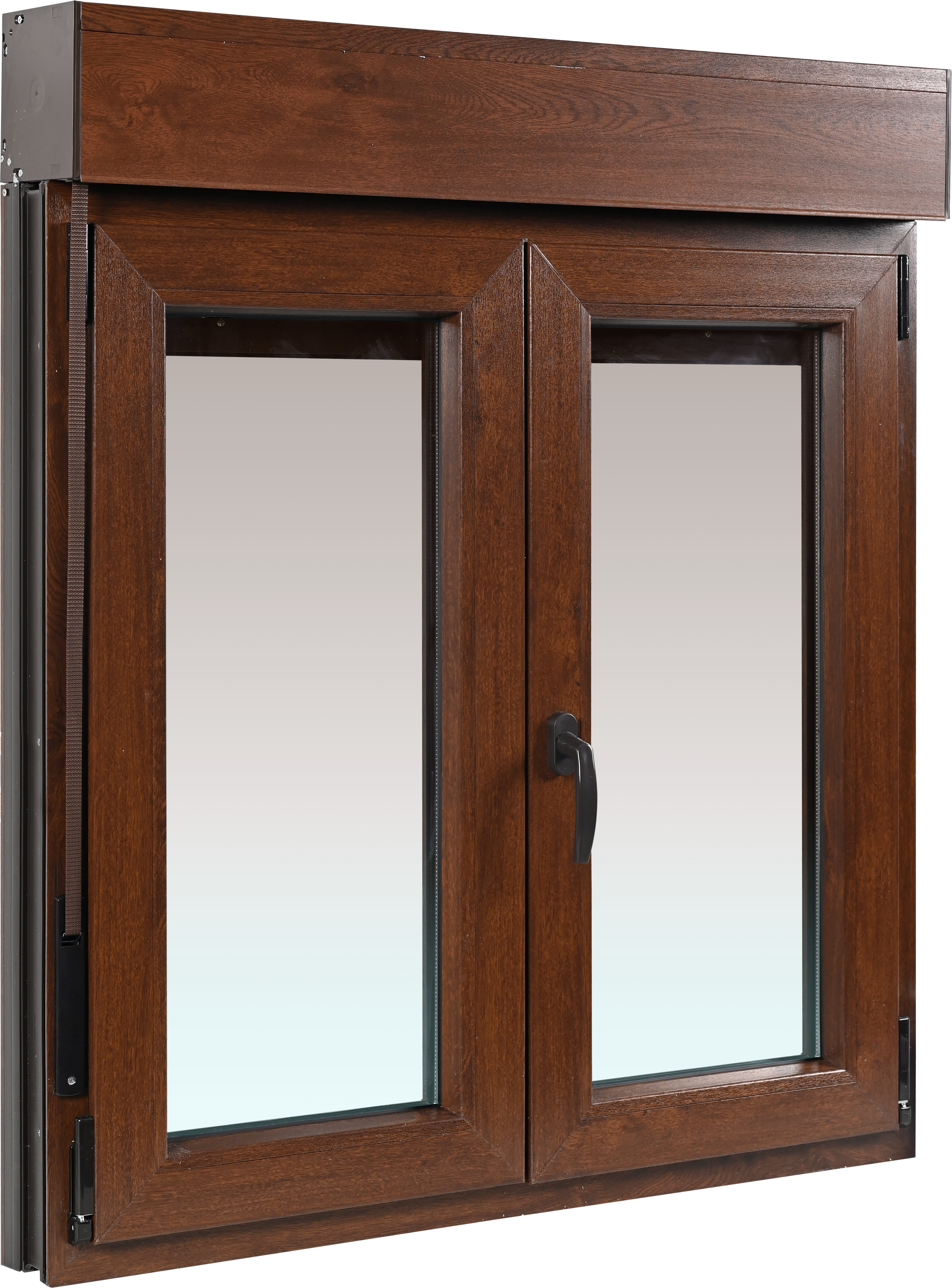 Ventana PVC nogal oscilobatiente con persiana de 120X135 cm - 3
