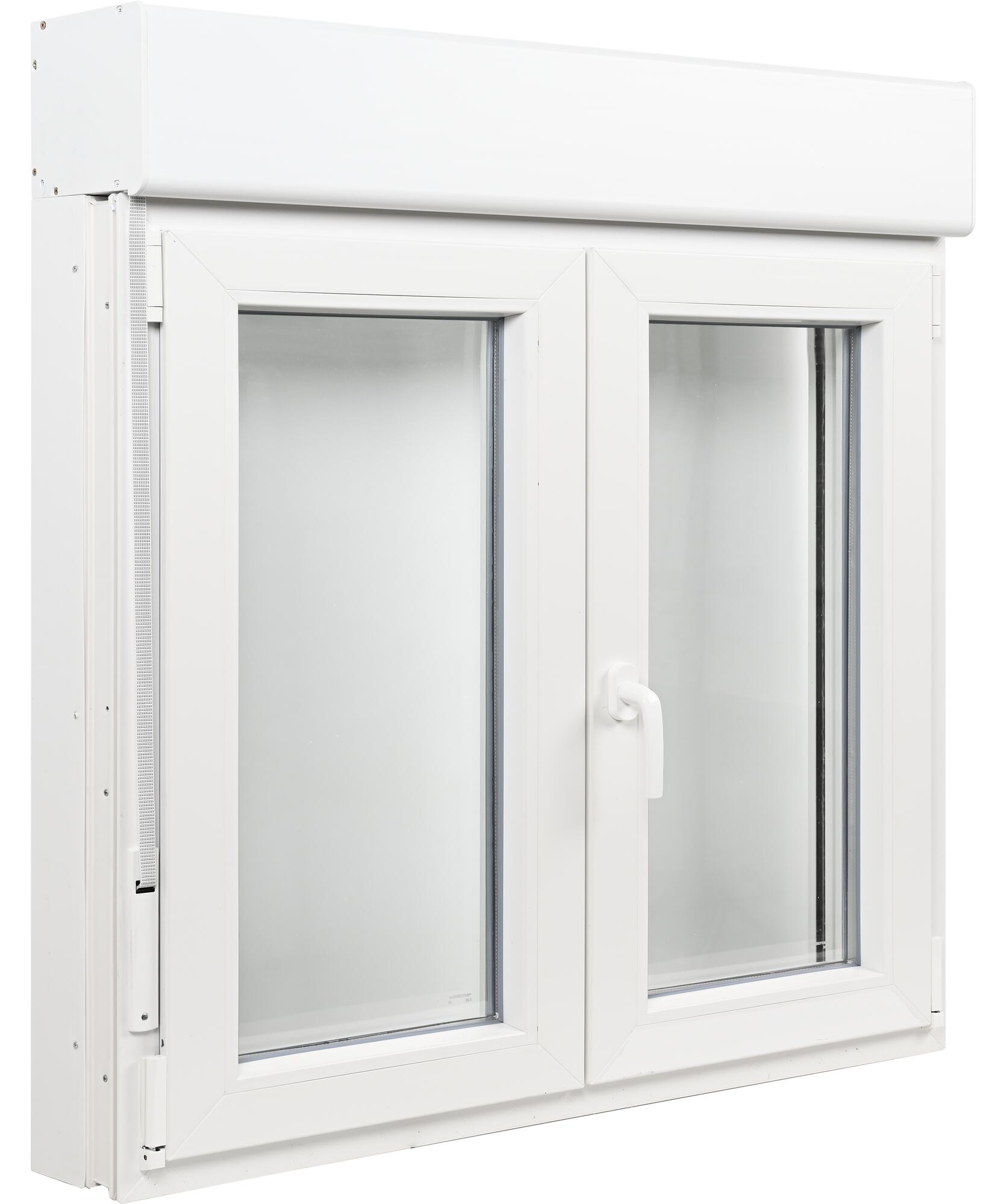 Ventana pvc artens blanca oscilobatiente con persiana y guía de 120x119 cm