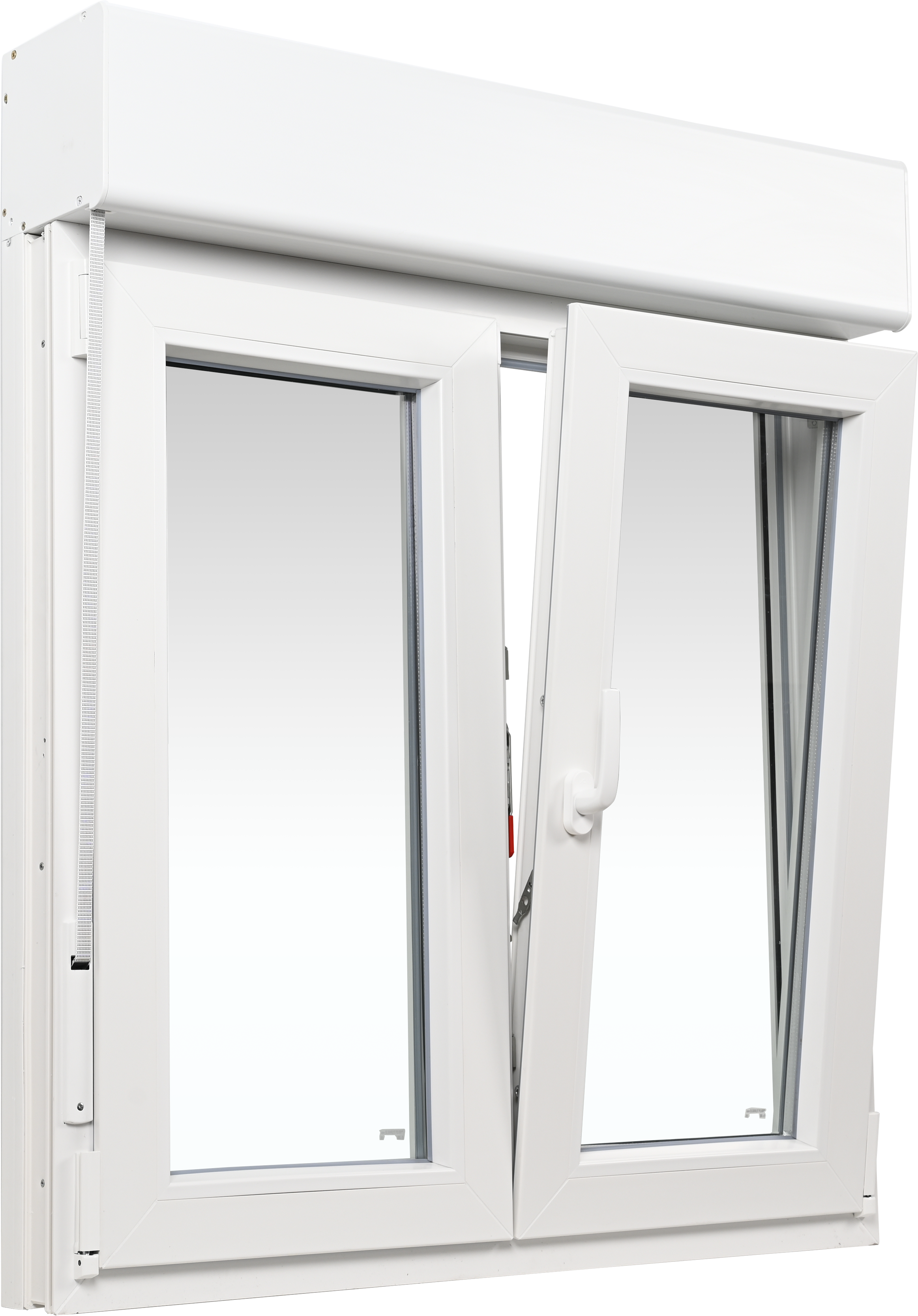 Janela com estore de PVC oscilobatente Isoxa 120X139 cm branco - 2