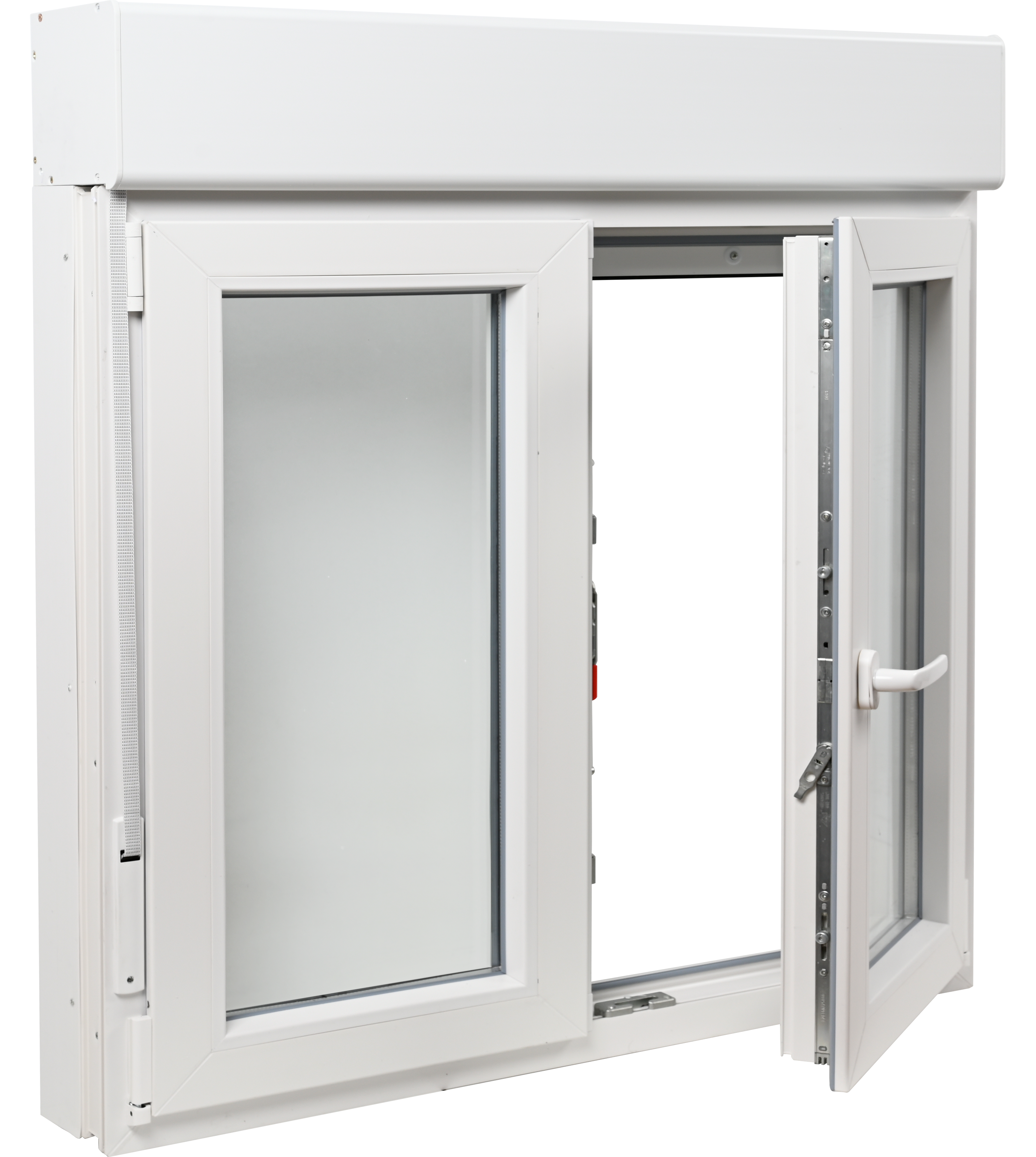 Ventana PVC 120x119cm oscilobatiente blanca Isoxa doble acristalamiento transparente 4/16/4 bajo emisivo con persiana y guia mosquitera - 5