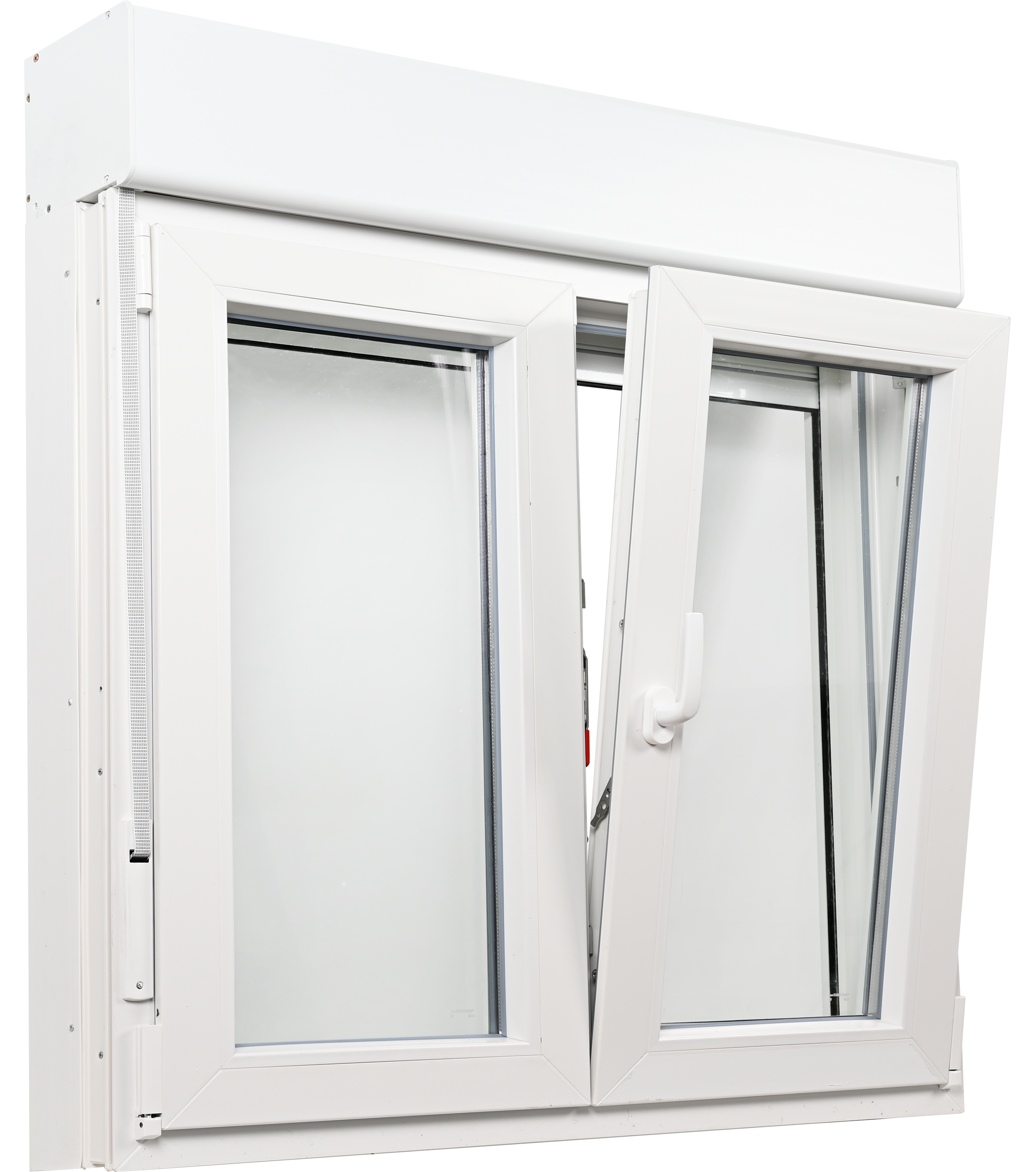 Ventana PVC 120x119cm oscilobatiente blanca Isoxa doble acristalamiento transparente 4/16/4 bajo emisivo con persiana y guia mosquitera - 4