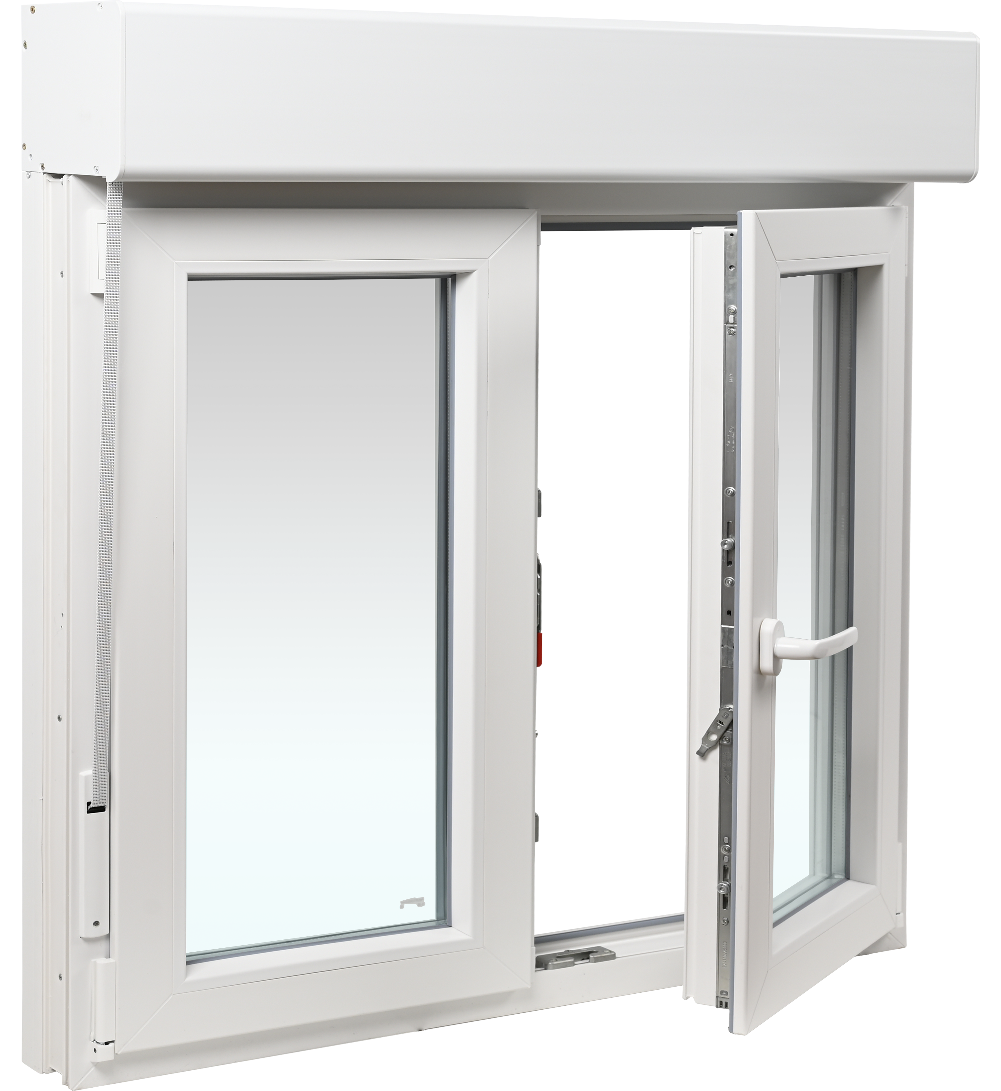 Janela com estore de PVC oscilobatente Isoxa 120X119 cm branco - 8