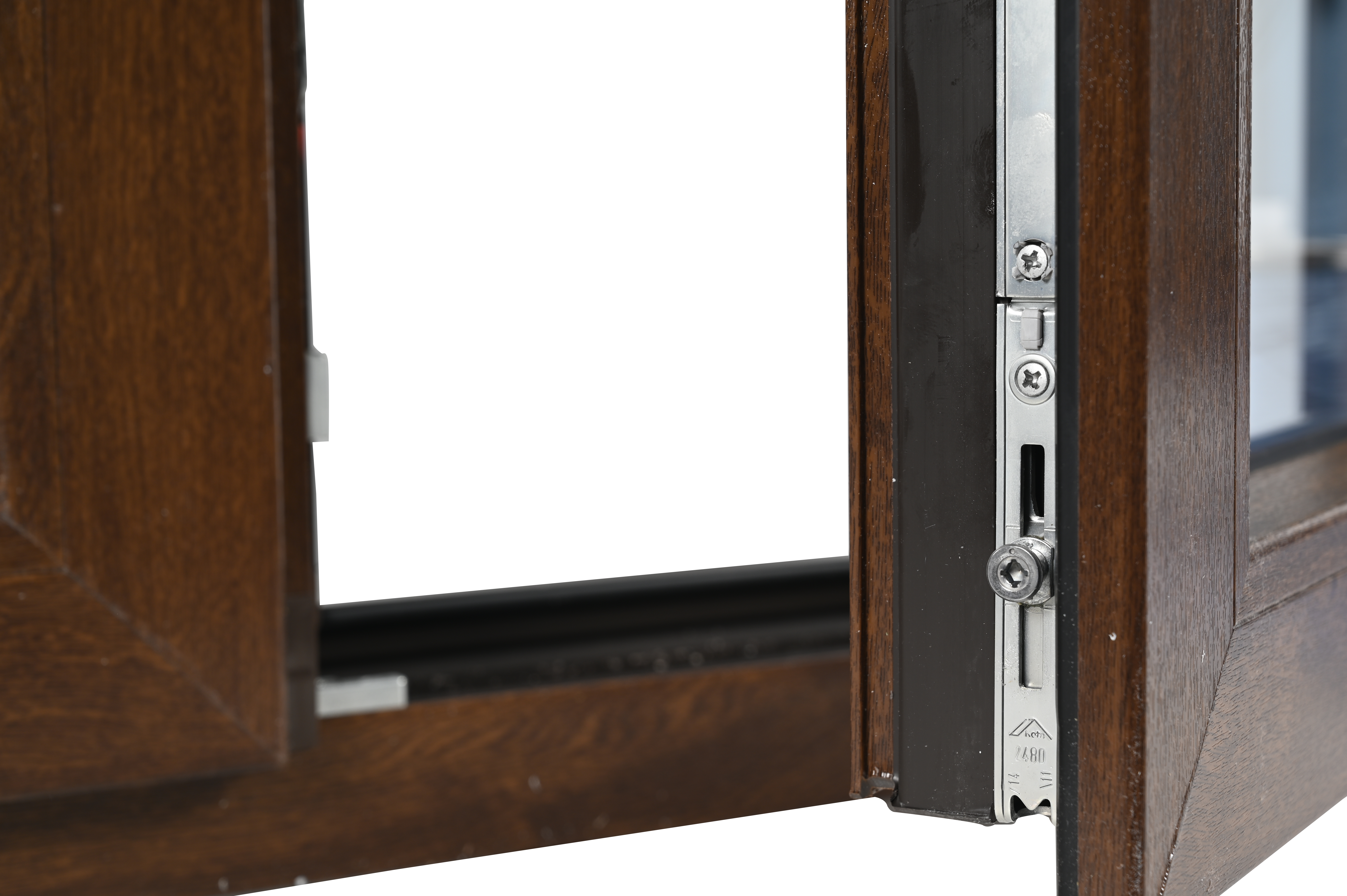 Ventana PVC nogal oscilobatiente con persiana de 120X135 cm - 8