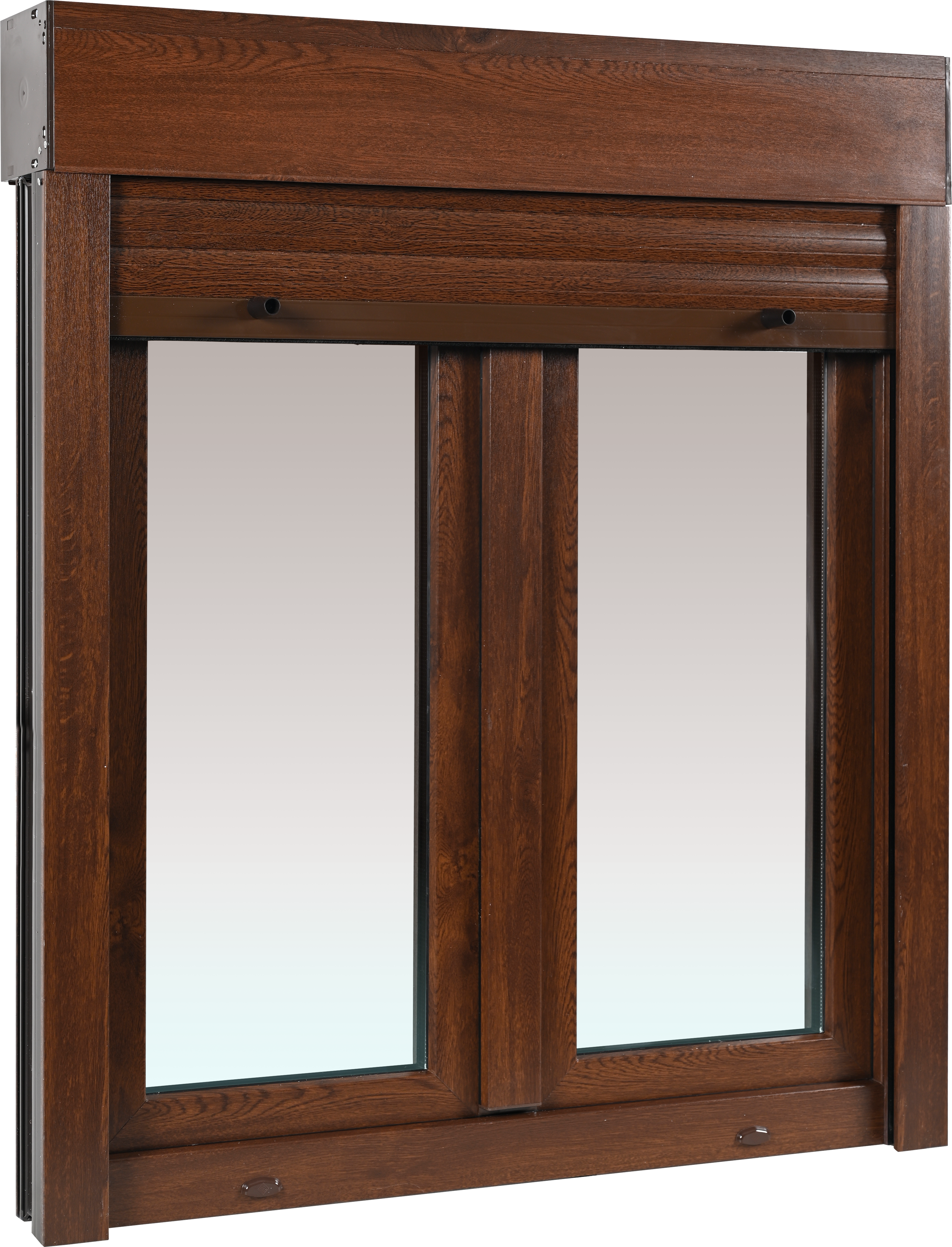 Ventana PVC 100x115cm oscilobatiente nogal doble acristalamiento transparente 4/16/4 bajo emisivo con persiana - 3