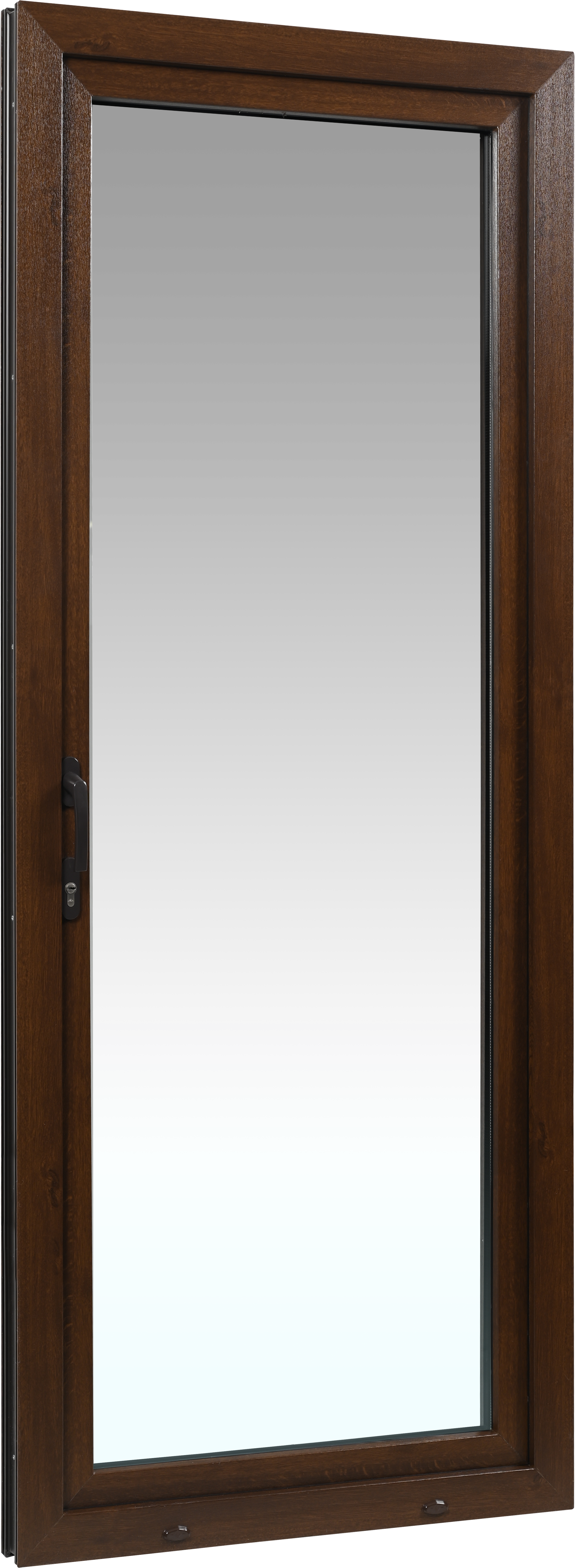 Balconera PVC nogal abatible con cerradura 90X200 cm - 3