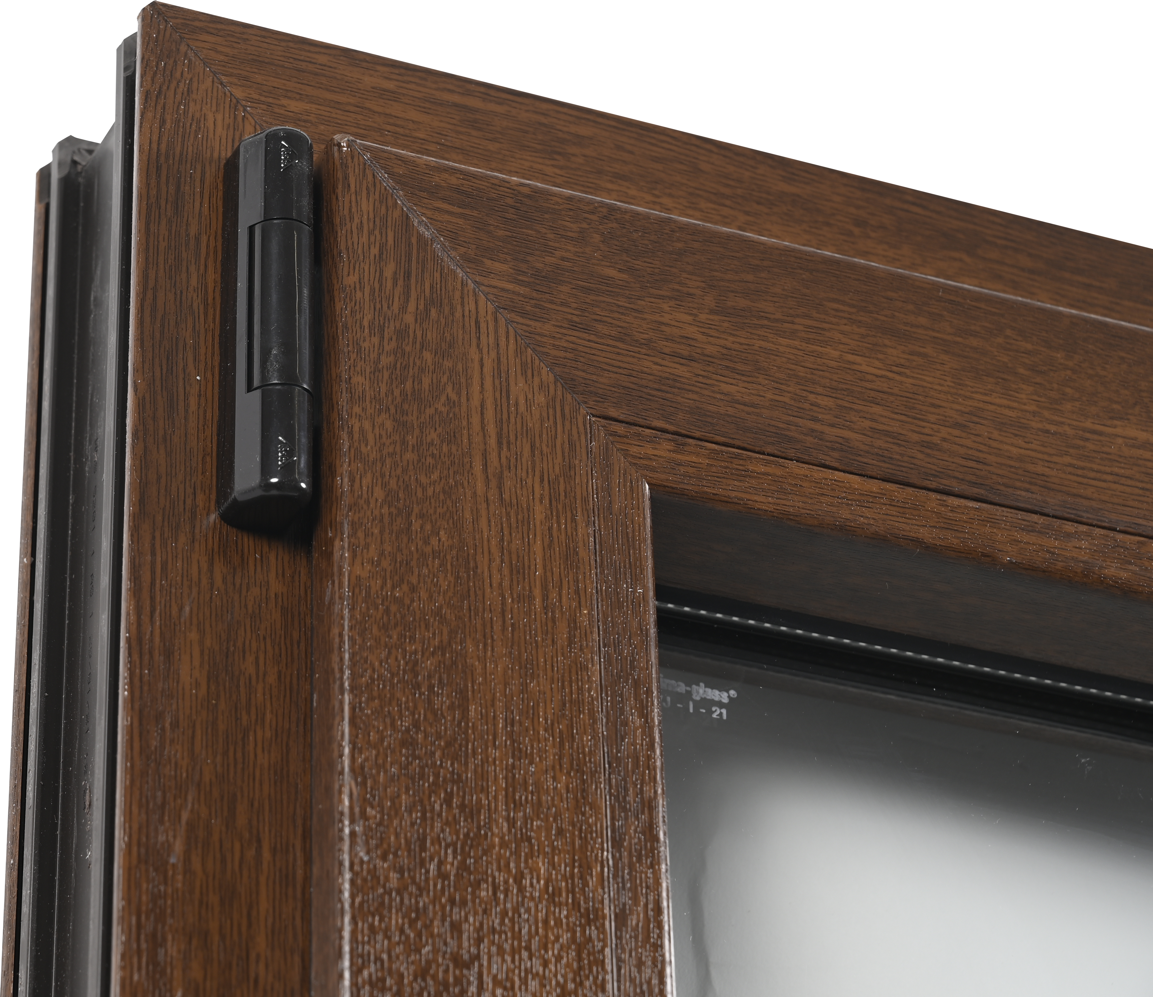 Balconera PVC nogal abatible con cerradura 90X200 cm - 16