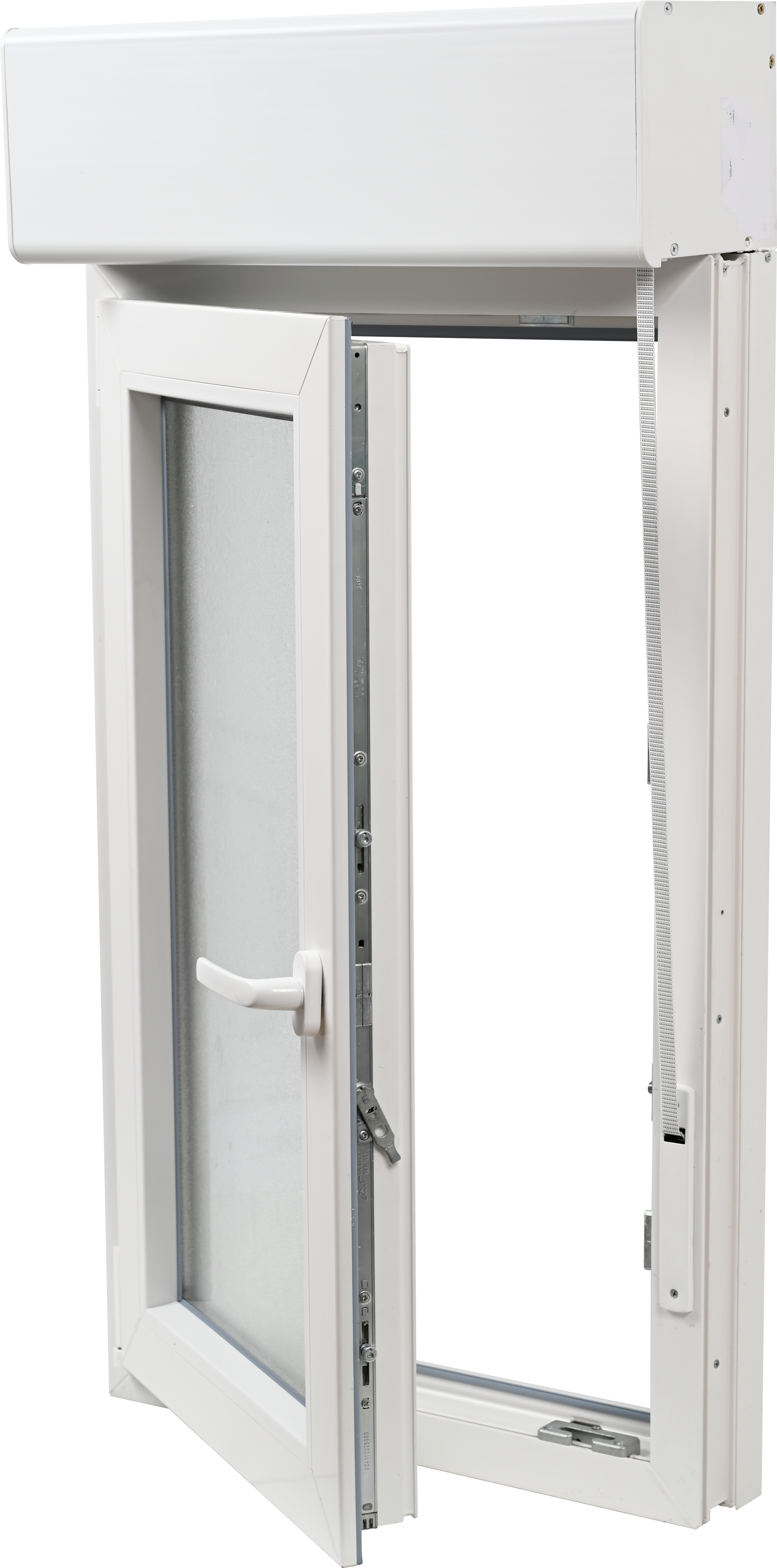 Ventana PVC ISOXA blanca oscilobatiente izquierda con persiana guía mosquitera 60X119 cm - 2