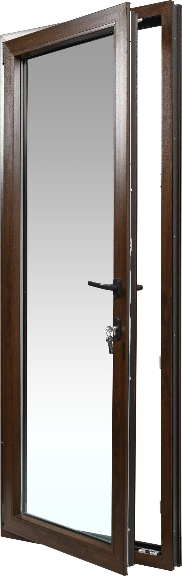 Balconera PVC nogal abatible con cerradura 90X200 cm - 2