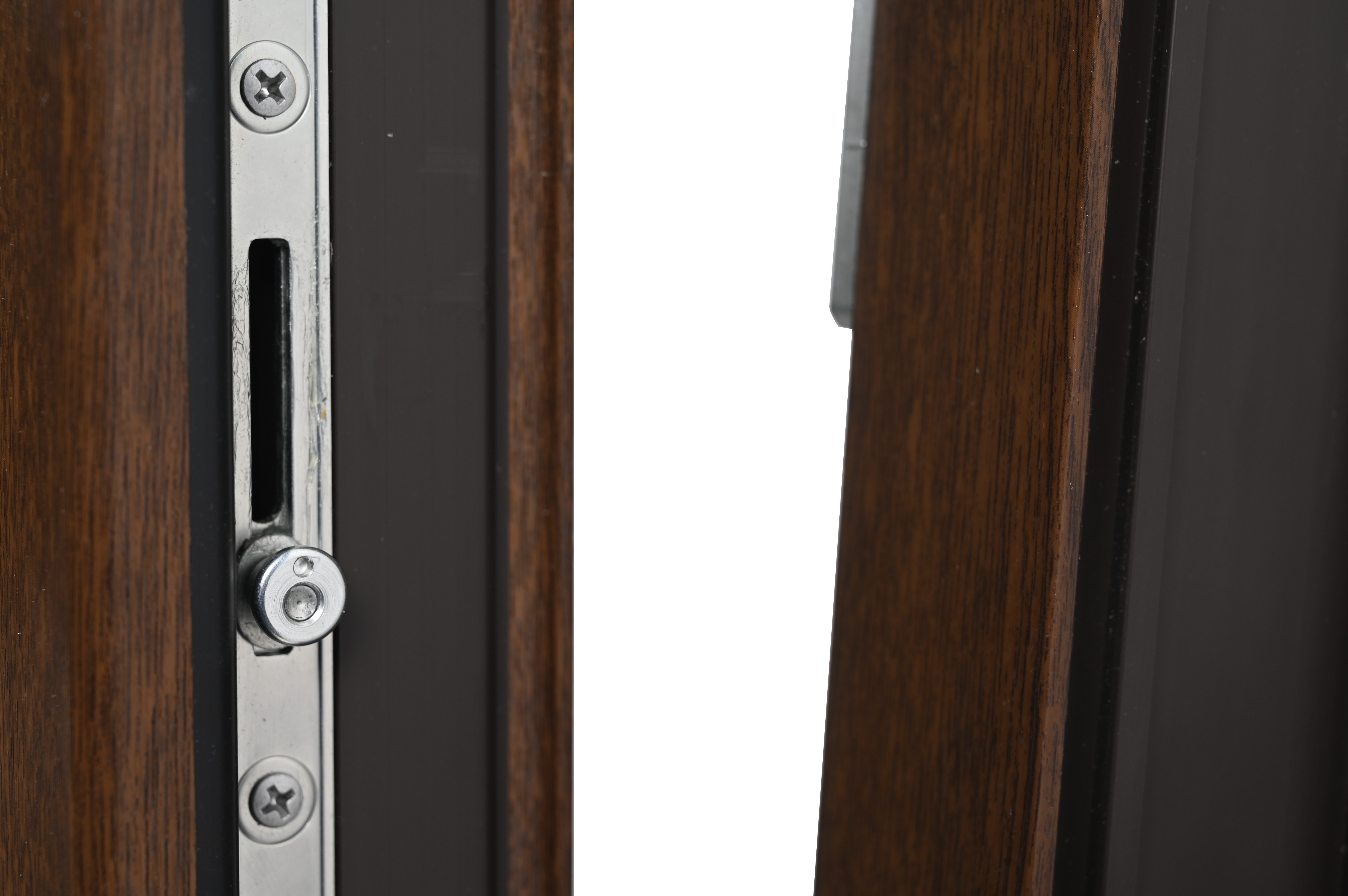 Balconera PVC nogal abatible con cerradura 90X200 cm - 14