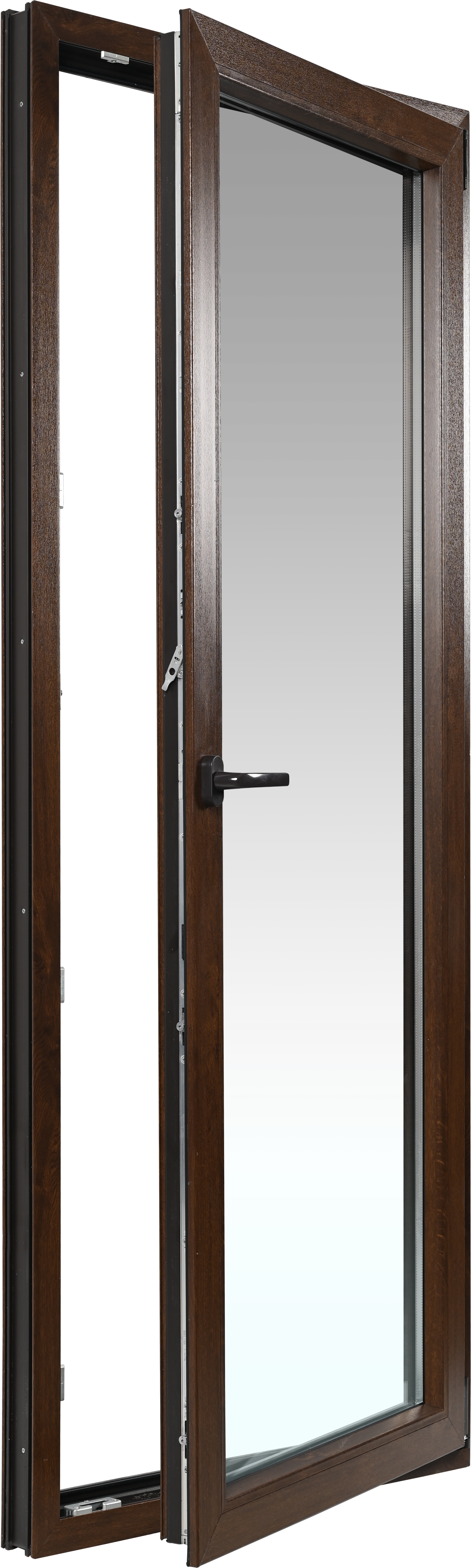 Balconera PVC ISOXA nogal oscilobatiente 85X210 cm - 4