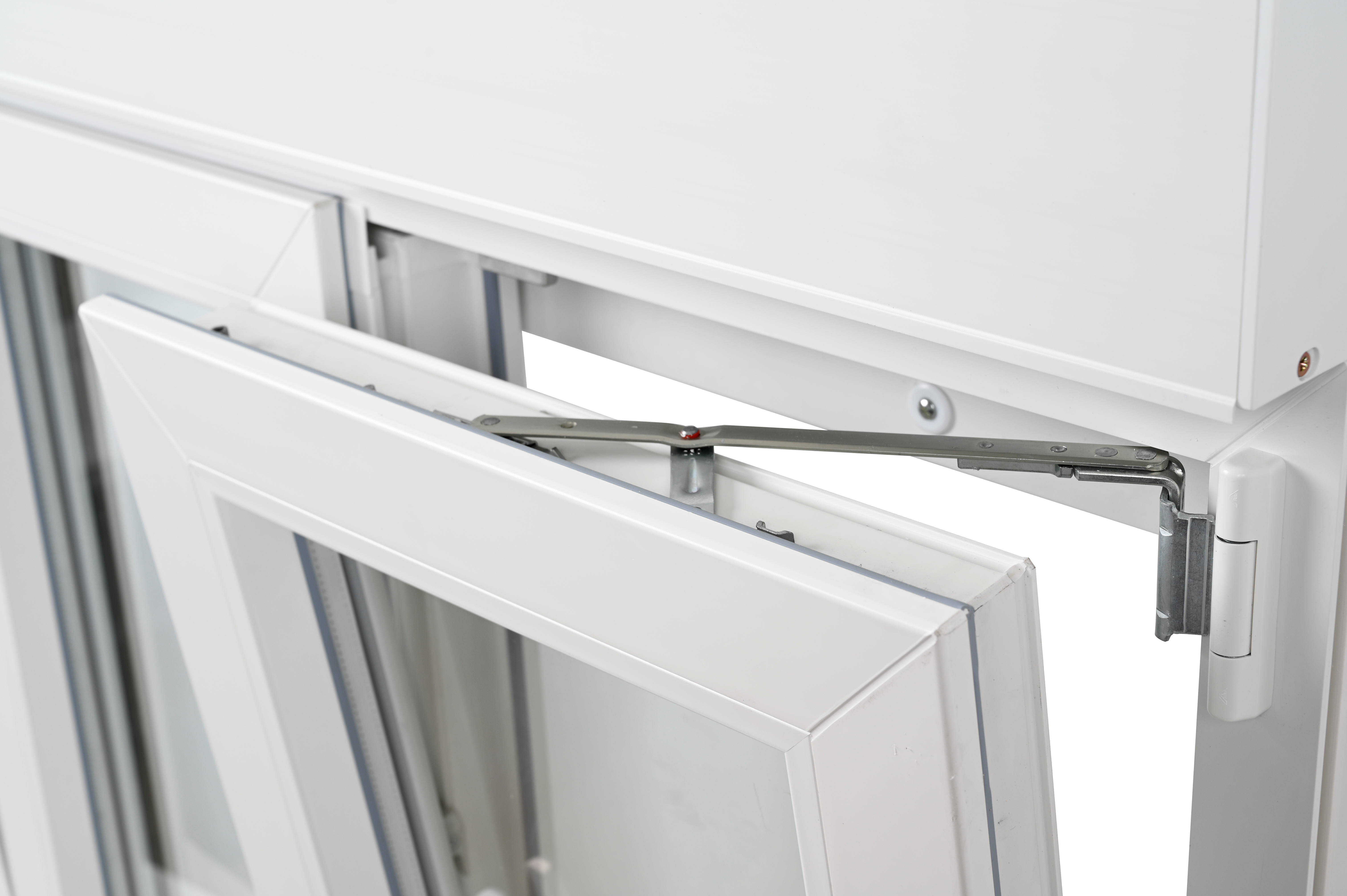 Ventana PVC ISOXA blanca oscilobatiente izquierda con persiana guía mosquitera 60X119 cm - 7