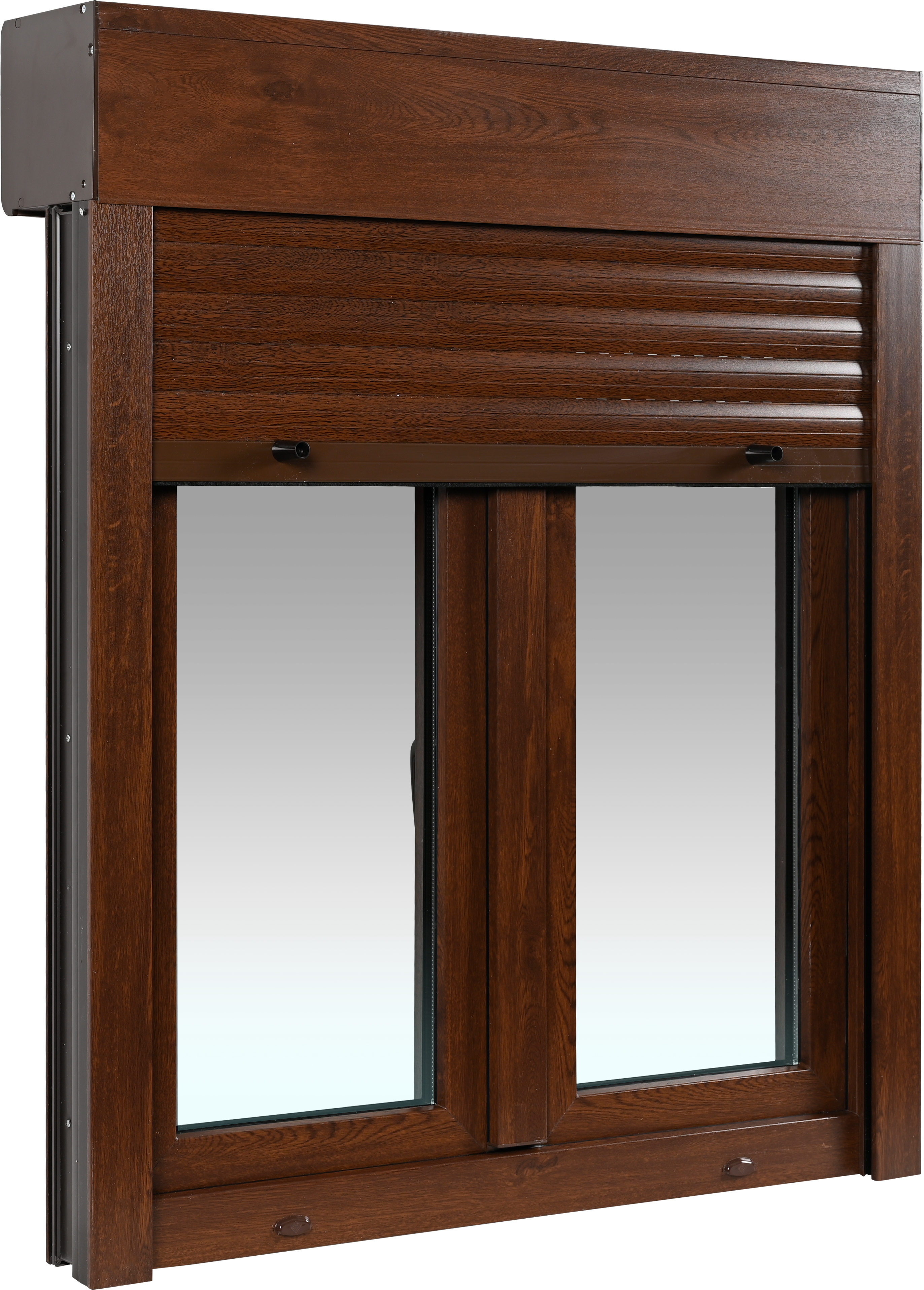 Ventana PVC ISOXA nogal oscilobatiente con persiana de 100X119 cm - 3