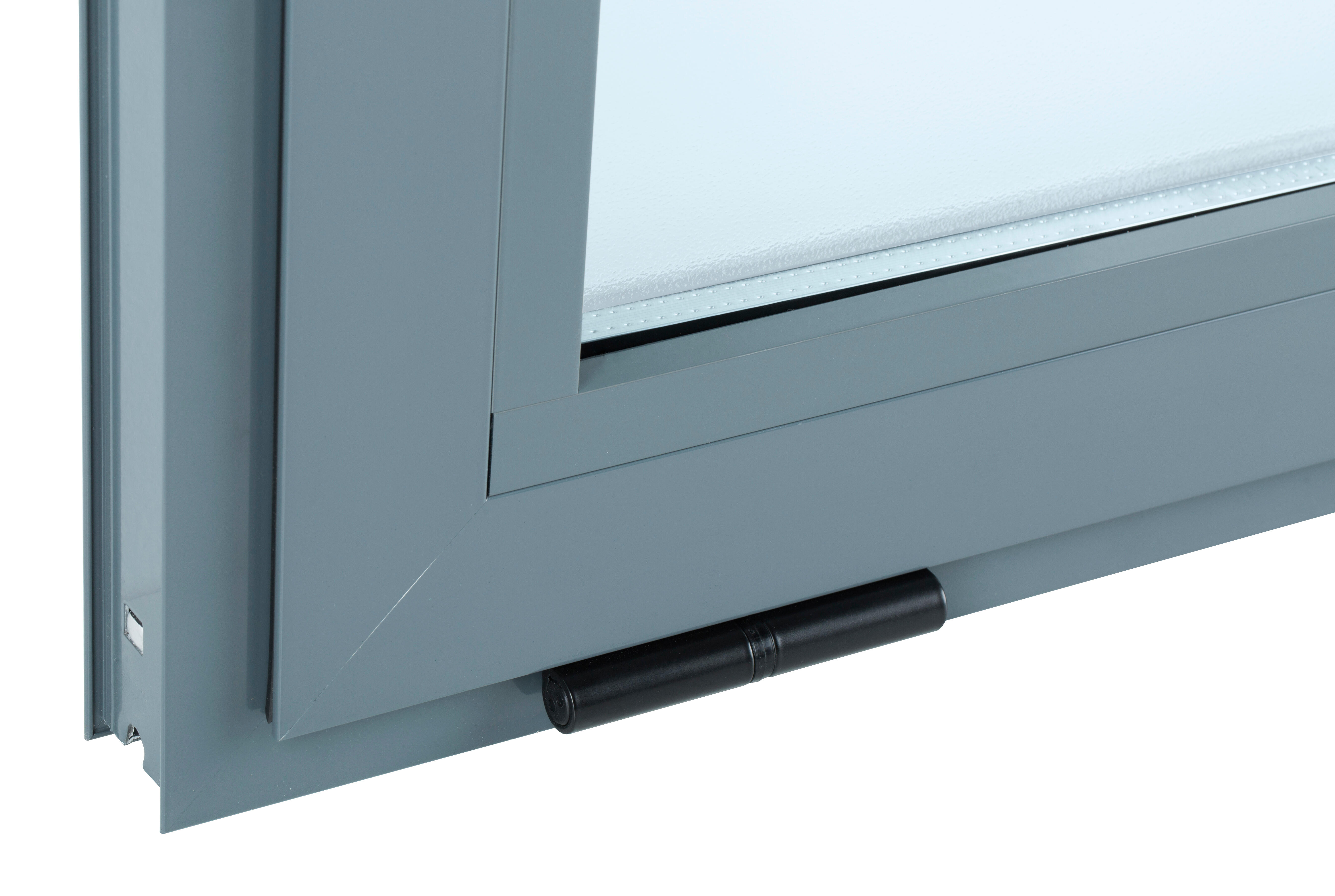 Ventana basculante aluminio gris Isoxa 50x60cm doble acristalamiento 4/8/4 translucido - 11