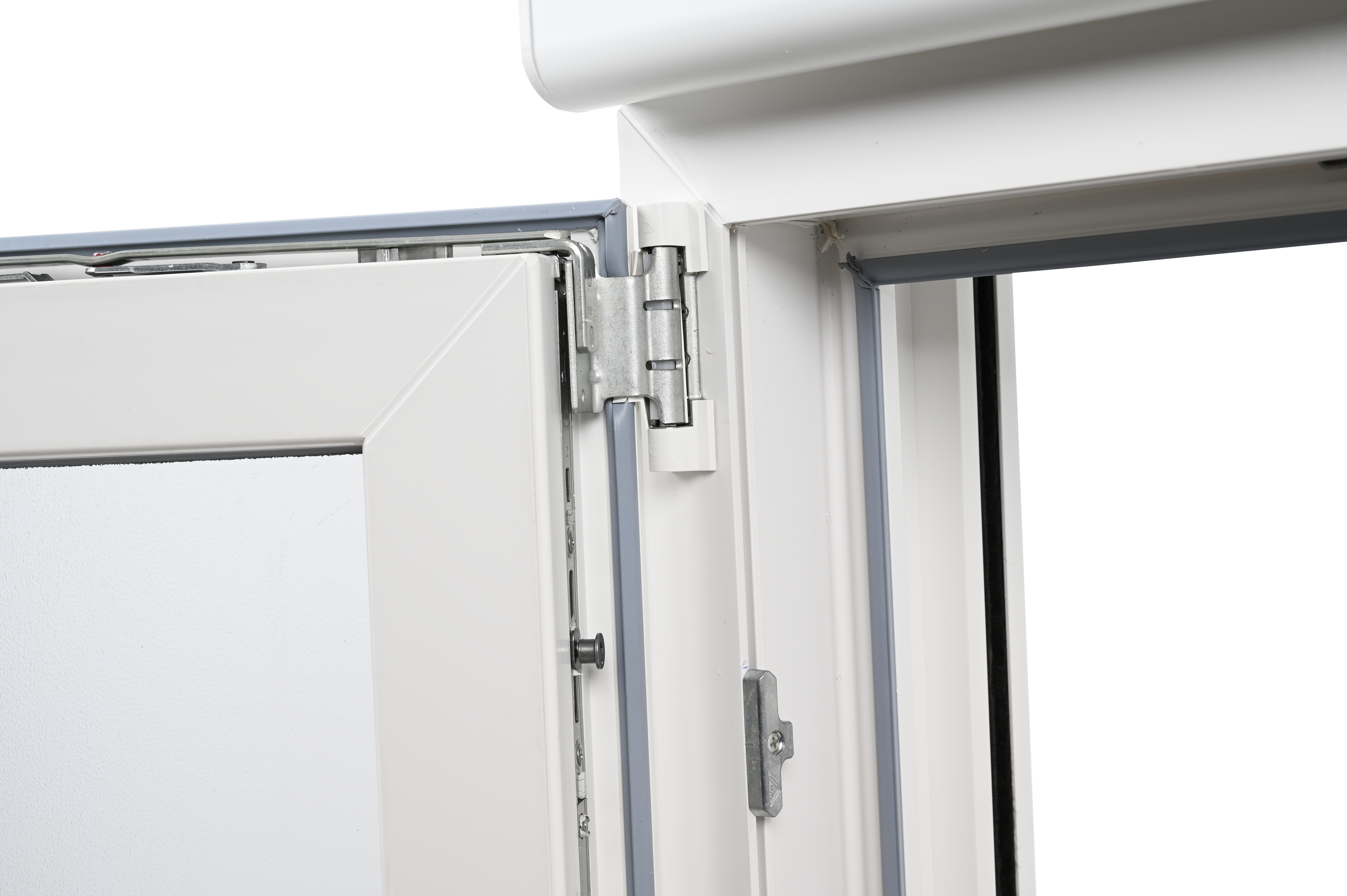 Balconera PVC blanca practicable con cerradura 90X200 cm - 6