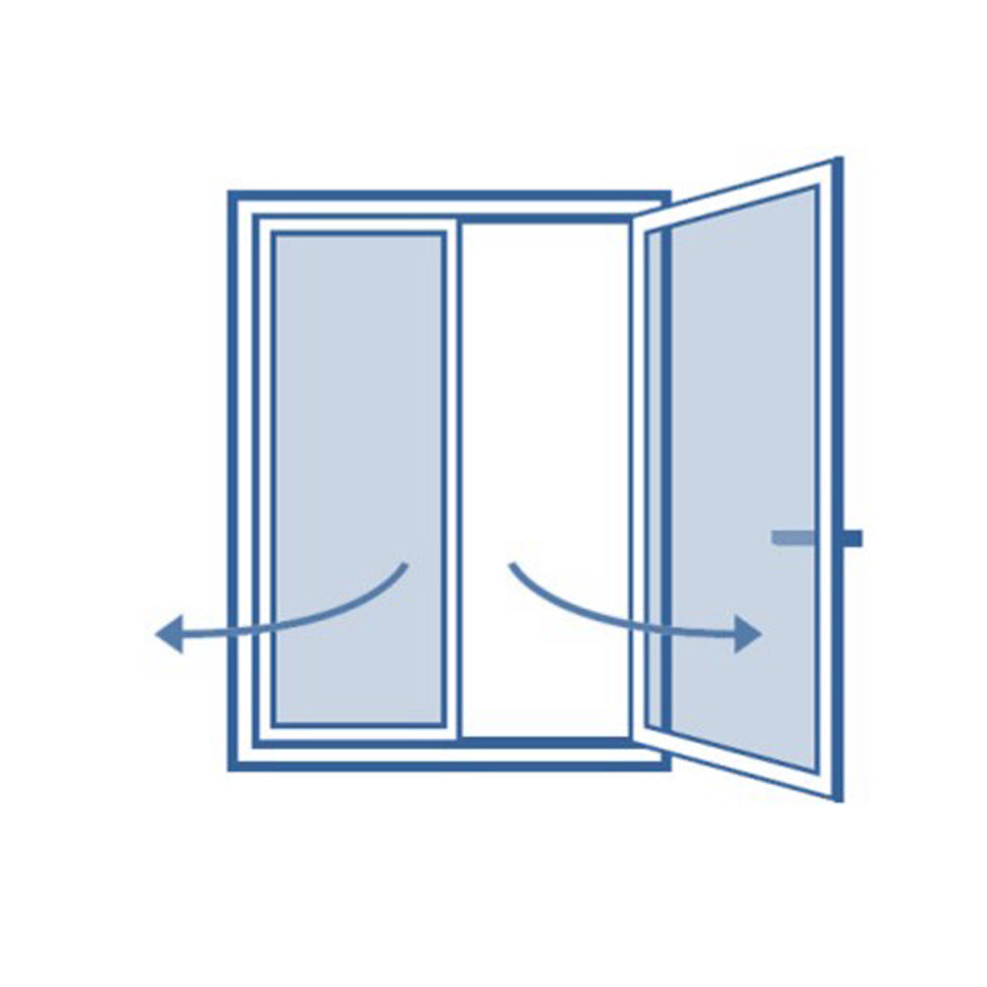 Balconera aluminio ISOXA blanca practicable con persiana de 160x229cm - 2
