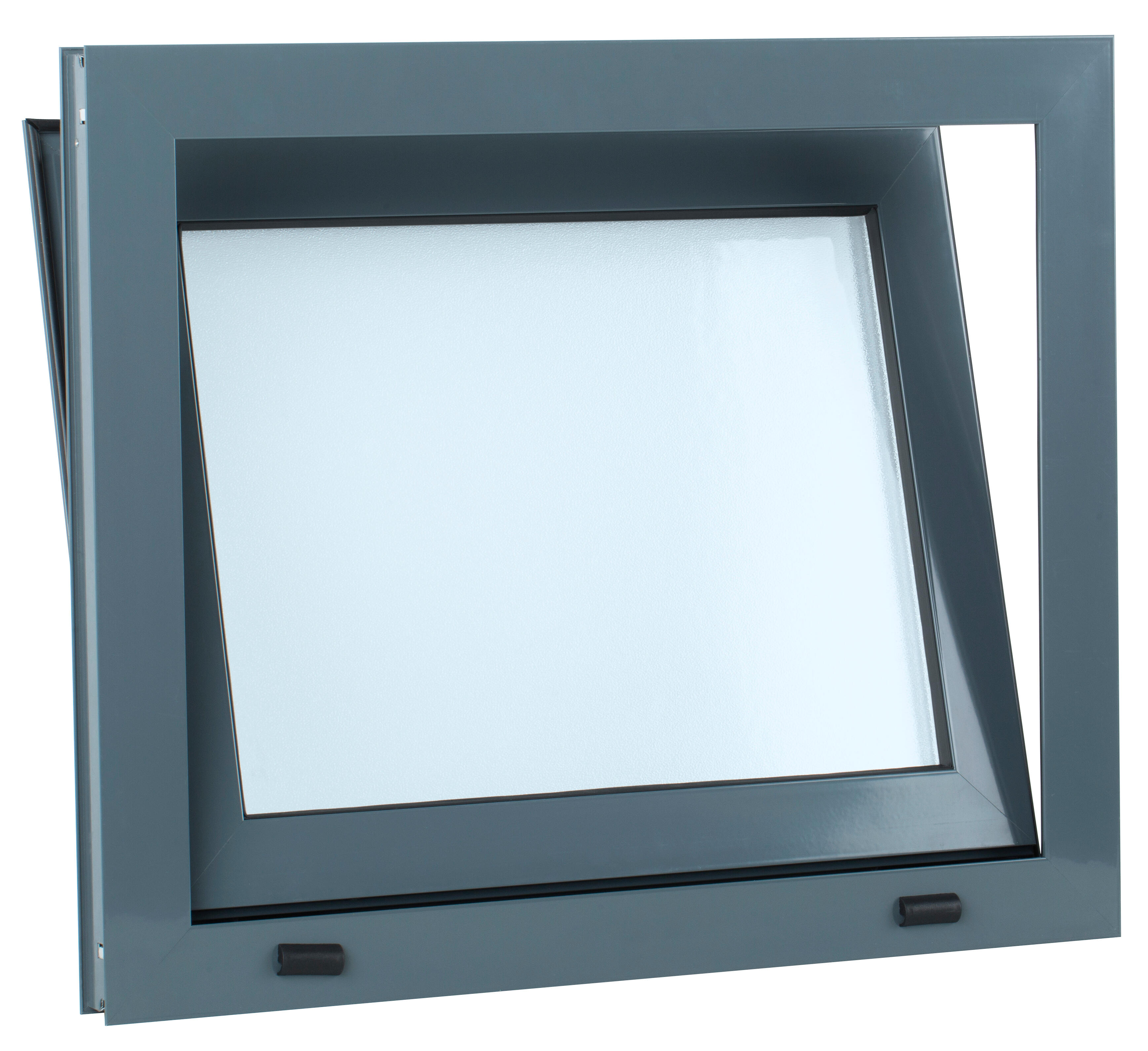 Ventana basculante aluminio gris Isoxa 50x60cm doble acristalamiento 4/8/4 translucido - 5