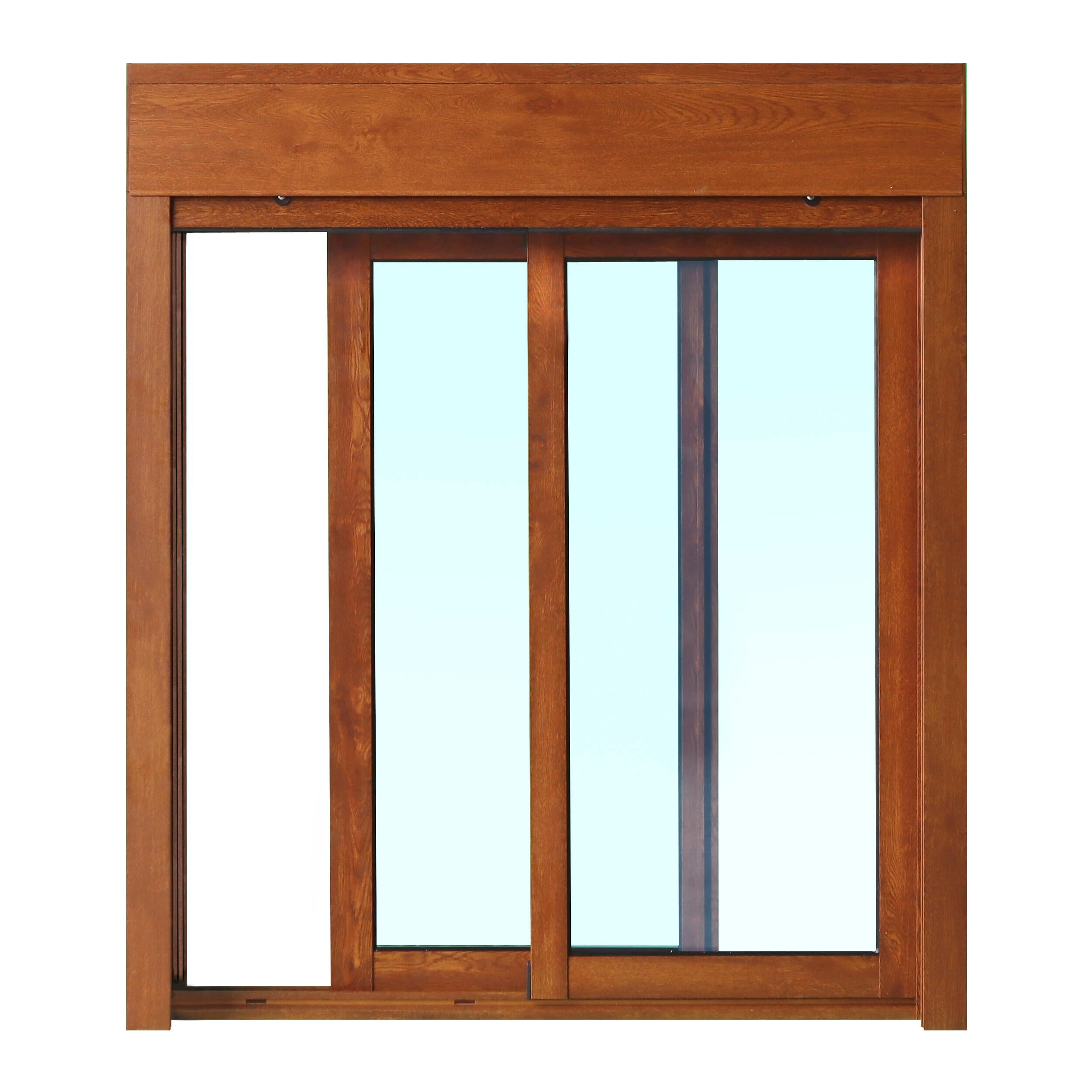 Ventana aluminio ISOXA roble corredera con persiana de 100x115cm - 5