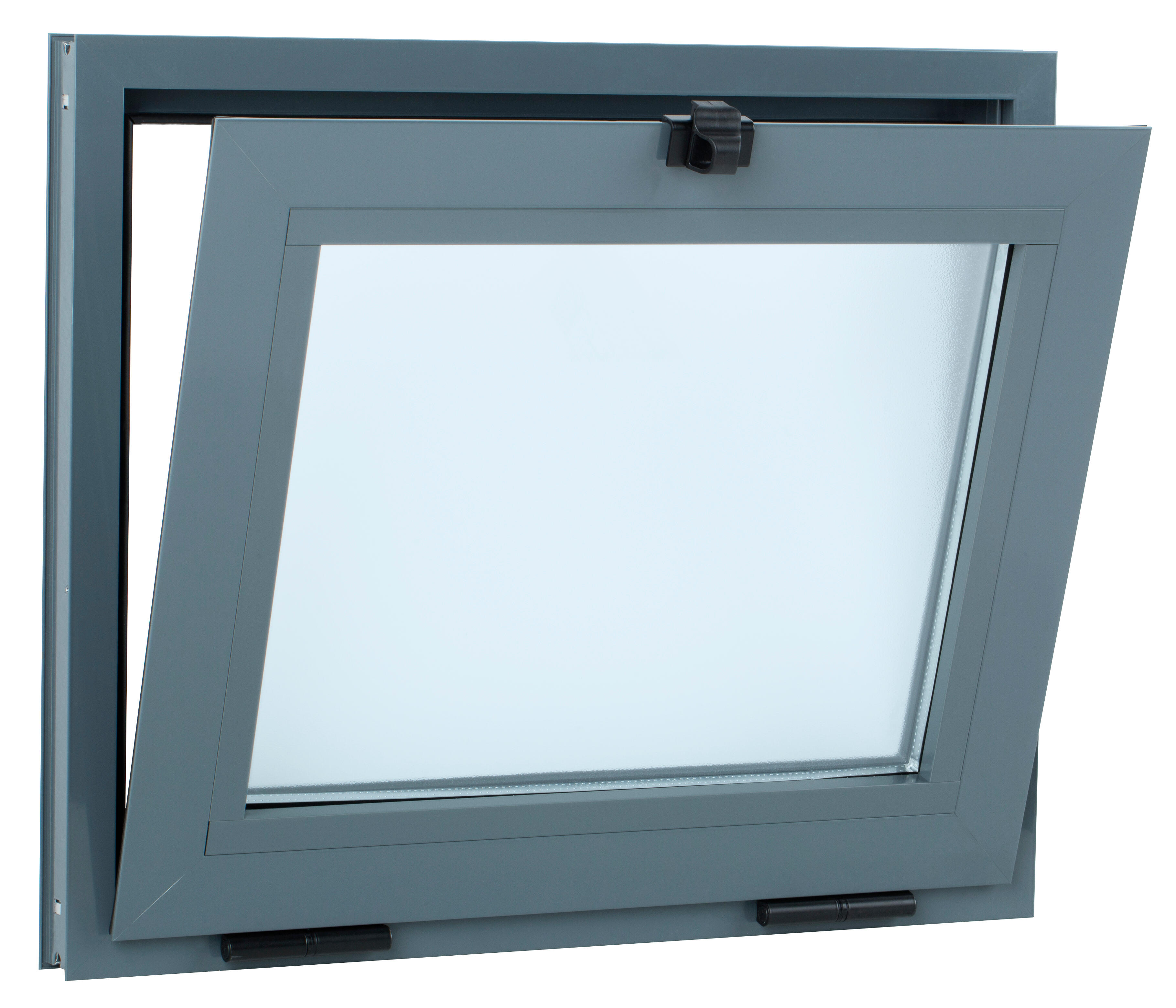 Ventana basculante aluminio gris Isoxa 50x60cm doble acristalamiento 4/8/4 translucido - 4
