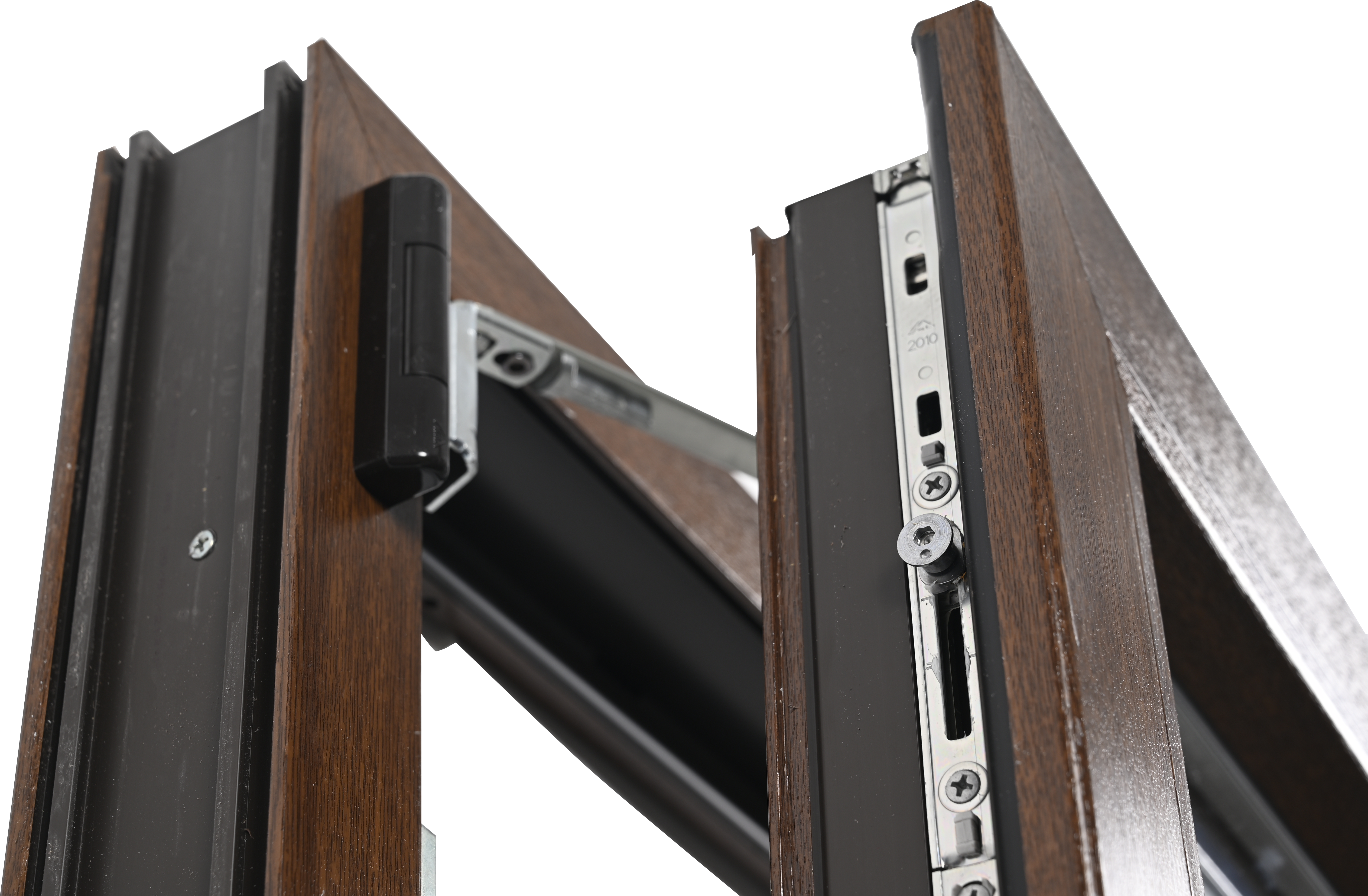 Balconera PVC nogal abatible con cerradura 90X200 cm - 9