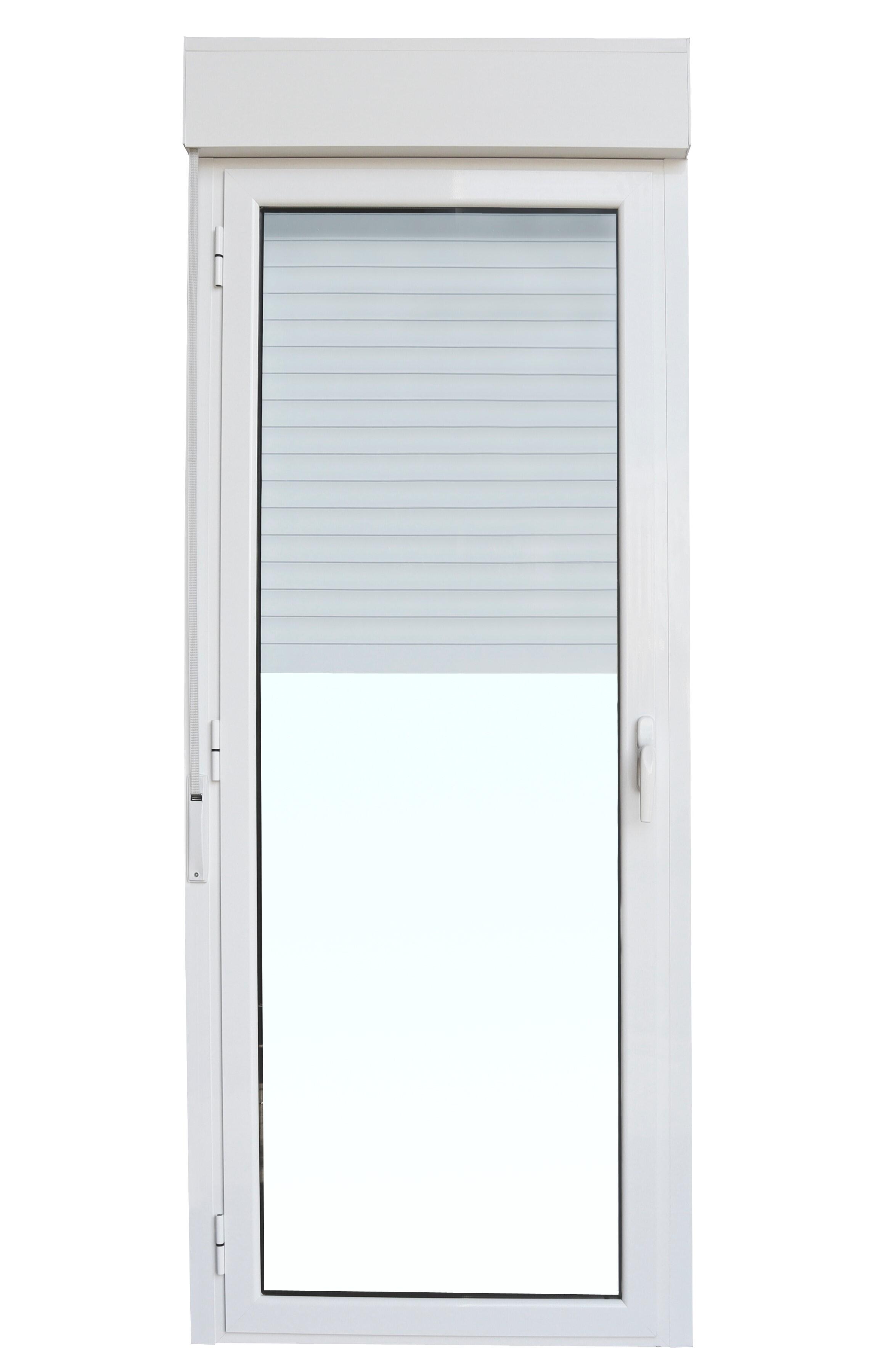 Balconera aluminio ISOXA practicable con persiana izquierda de 90x229cm - 5