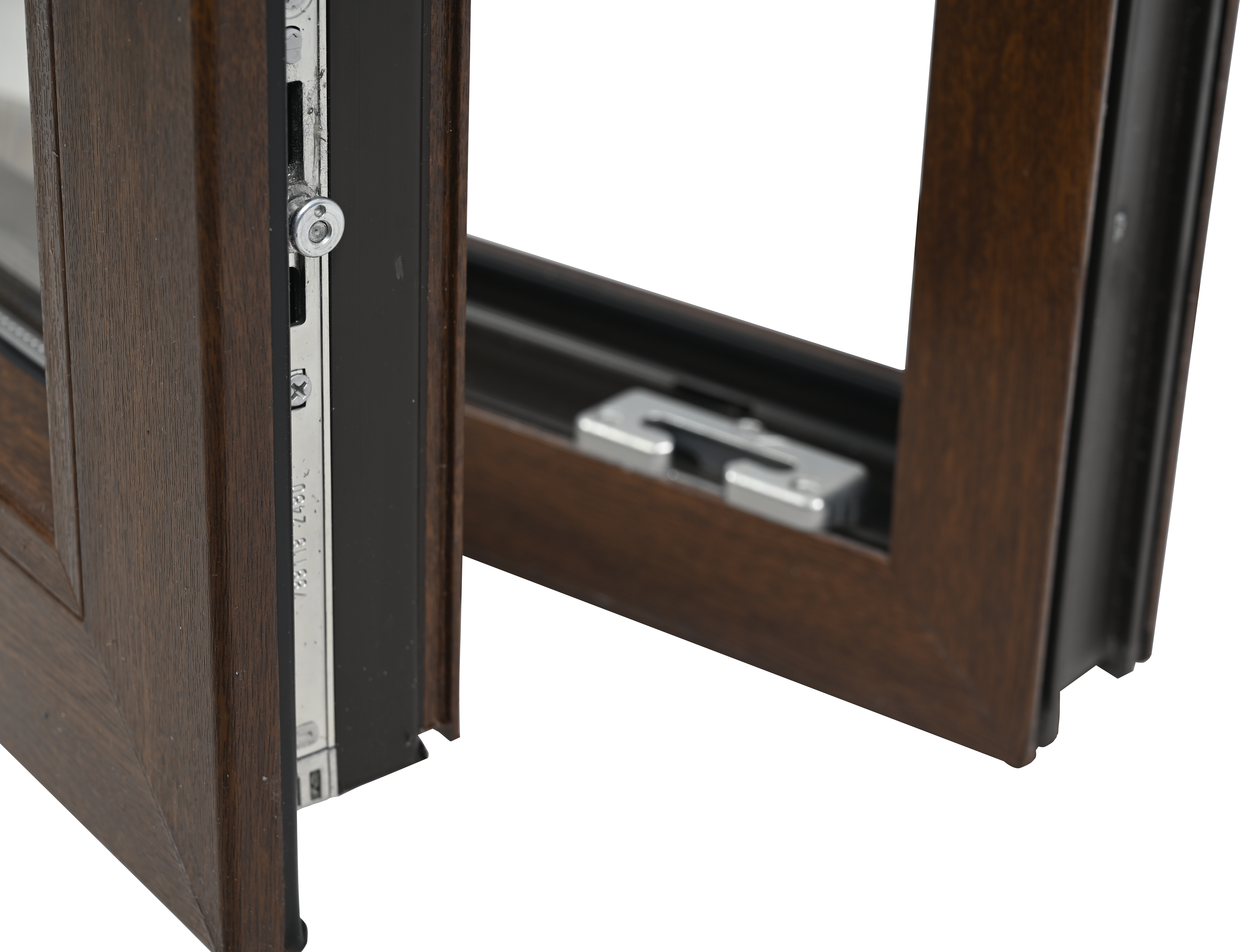 Balconera PVC nogal abatible con cerradura 90X200 cm - 6