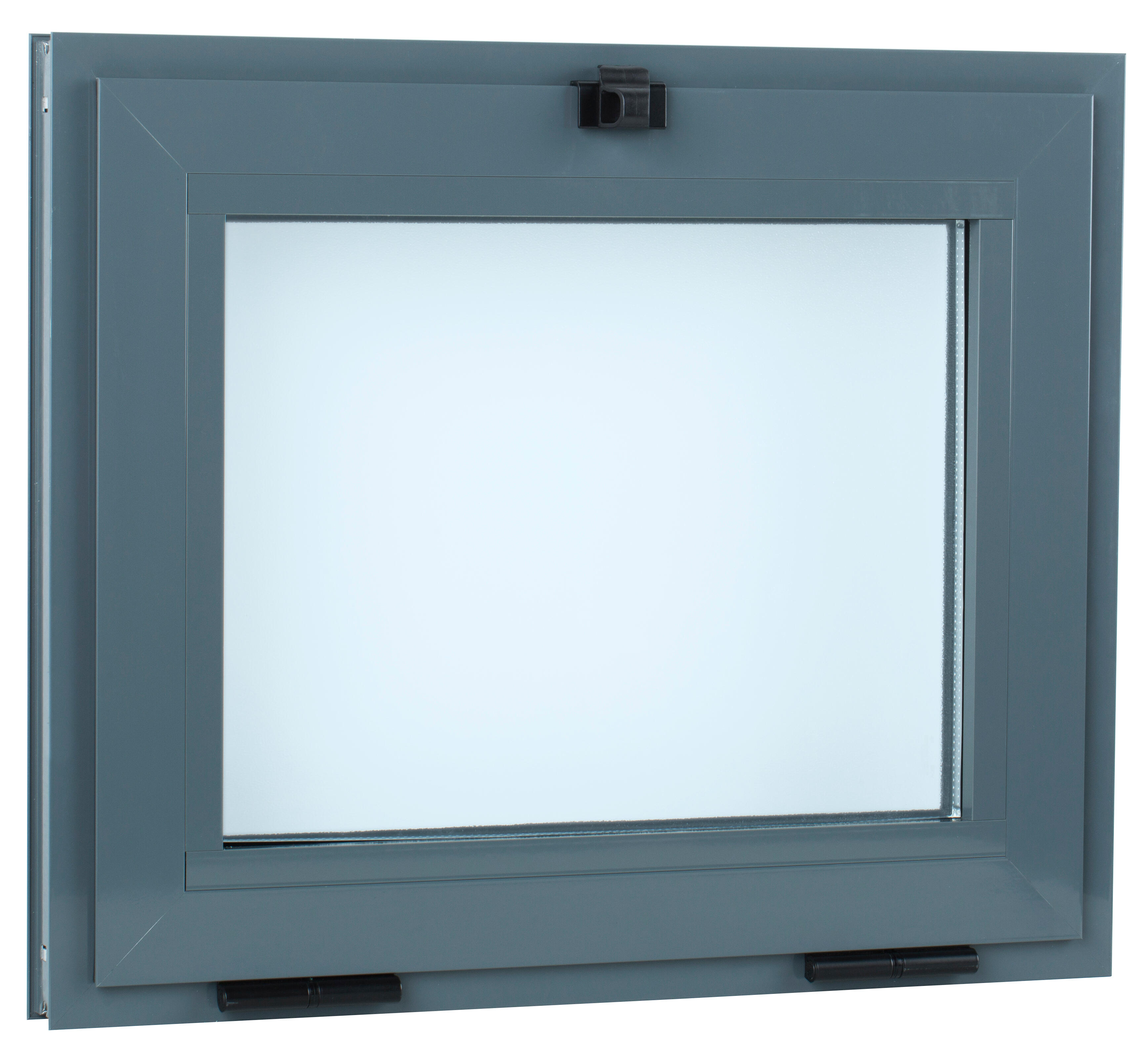 Ventana basculante aluminio gris Isoxa 50x60cm doble acristalamiento 4/8/4 translucido - 2