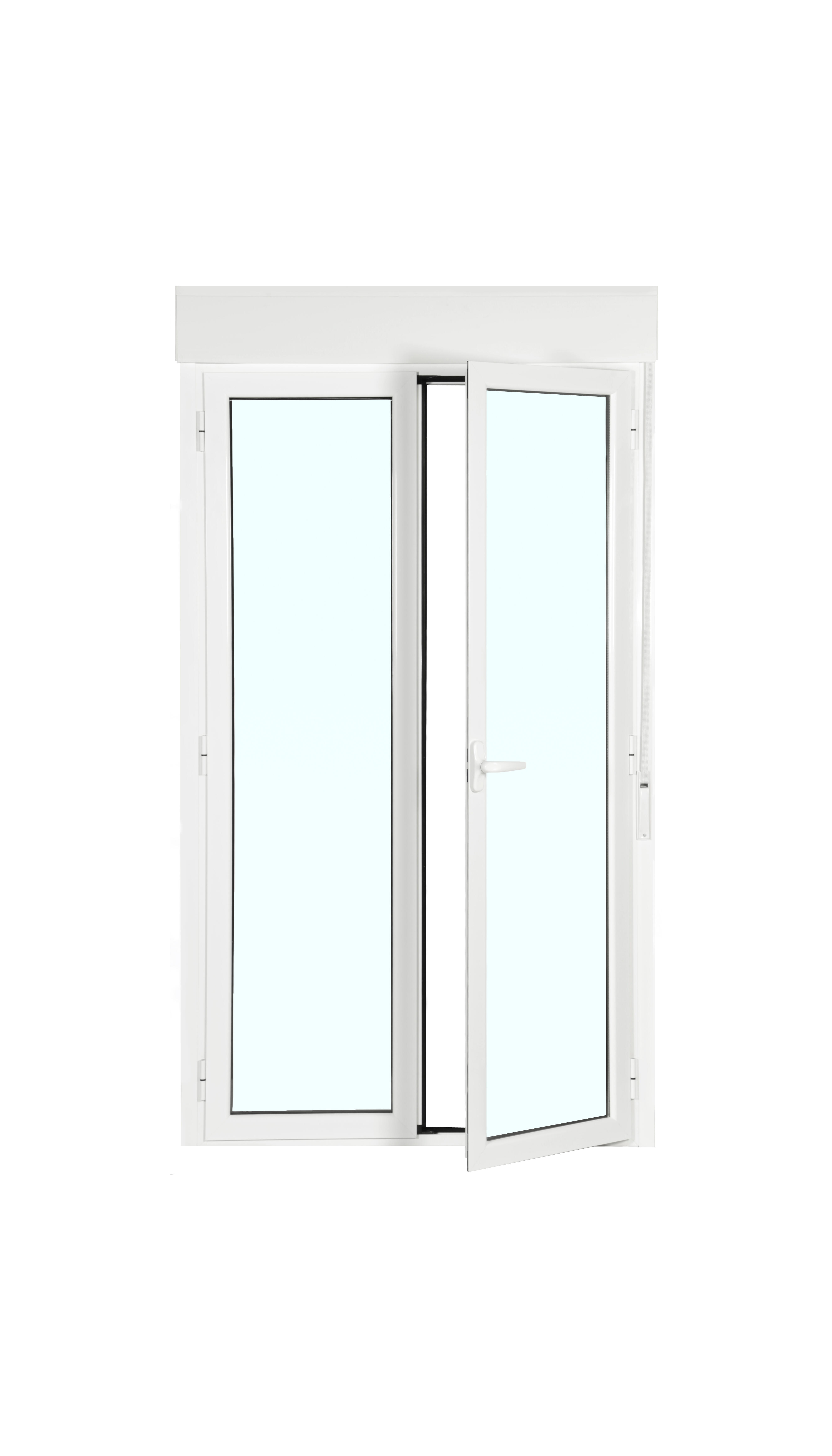 Balconera aluminio ISOXA blanca practicable con persiana de 160x229cm - 4