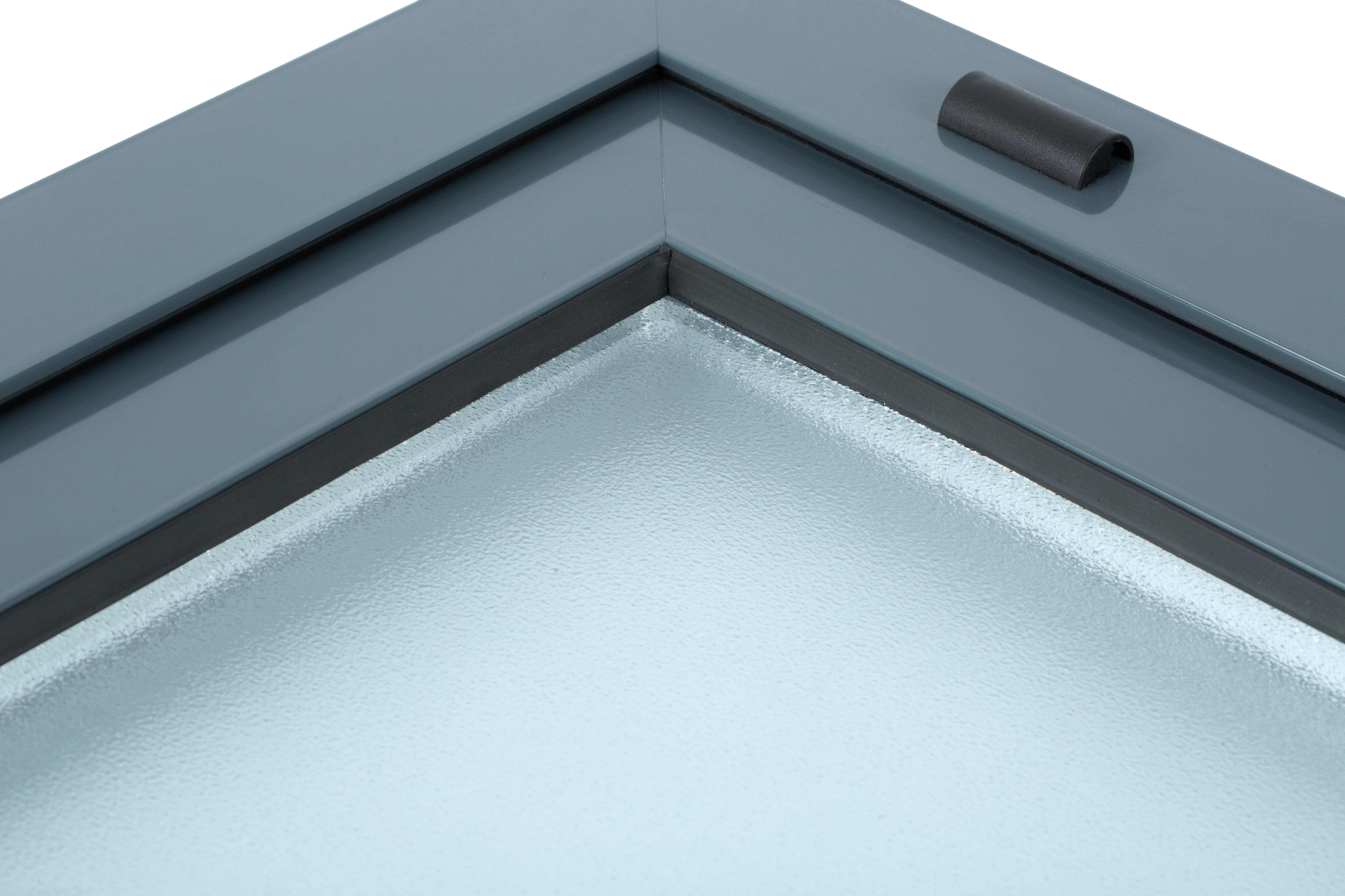 Ventana basculante aluminio gris Isoxa 50x60cm doble acristalamiento 4/8/4 translucido - 8