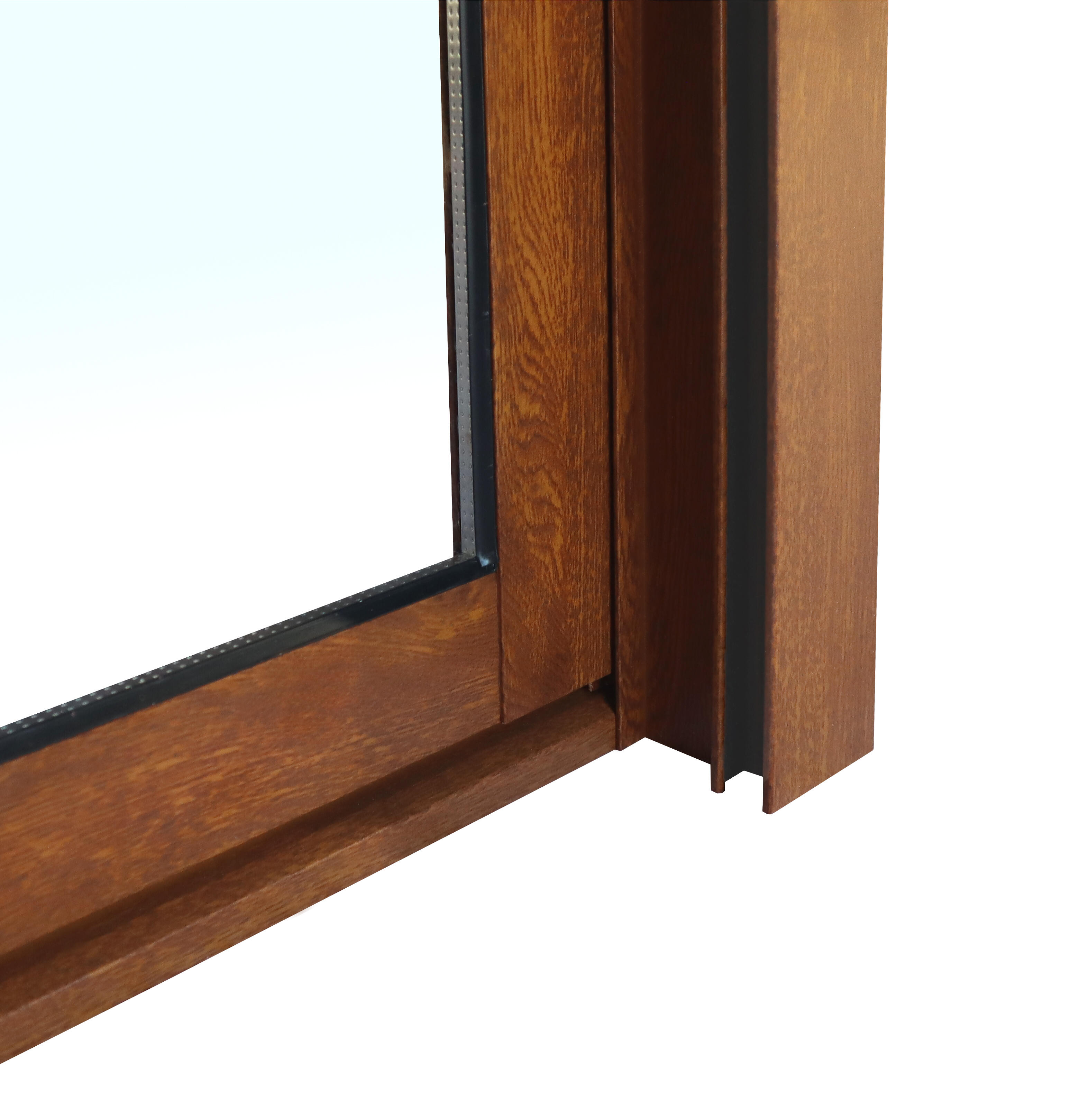 Ventana aluminio ISOXA roble corredera con persiana de 100x115cm - 8