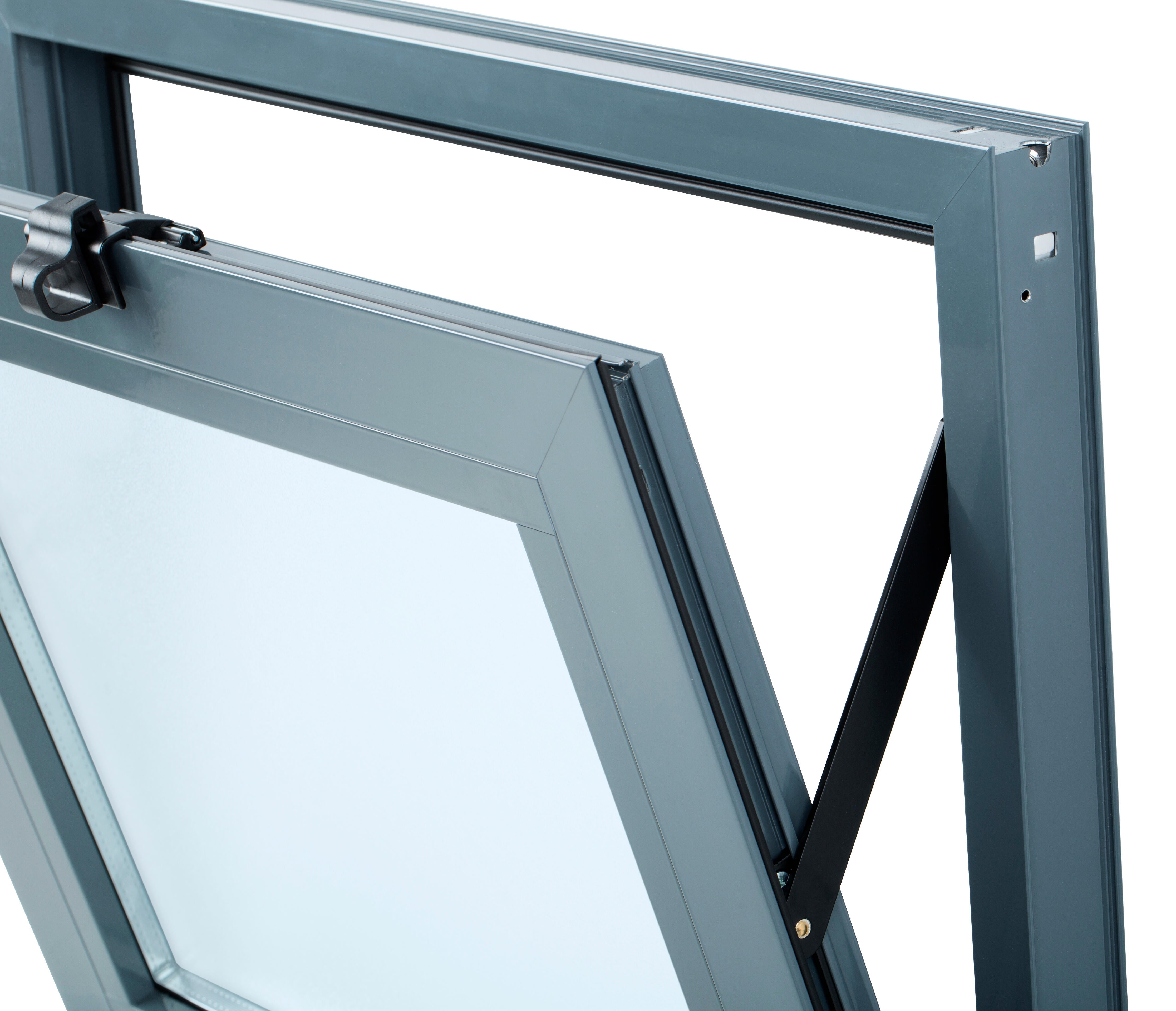 Ventana basculante aluminio gris Isoxa 50x60cm doble acristalamiento 4/8/4 translucido - 7