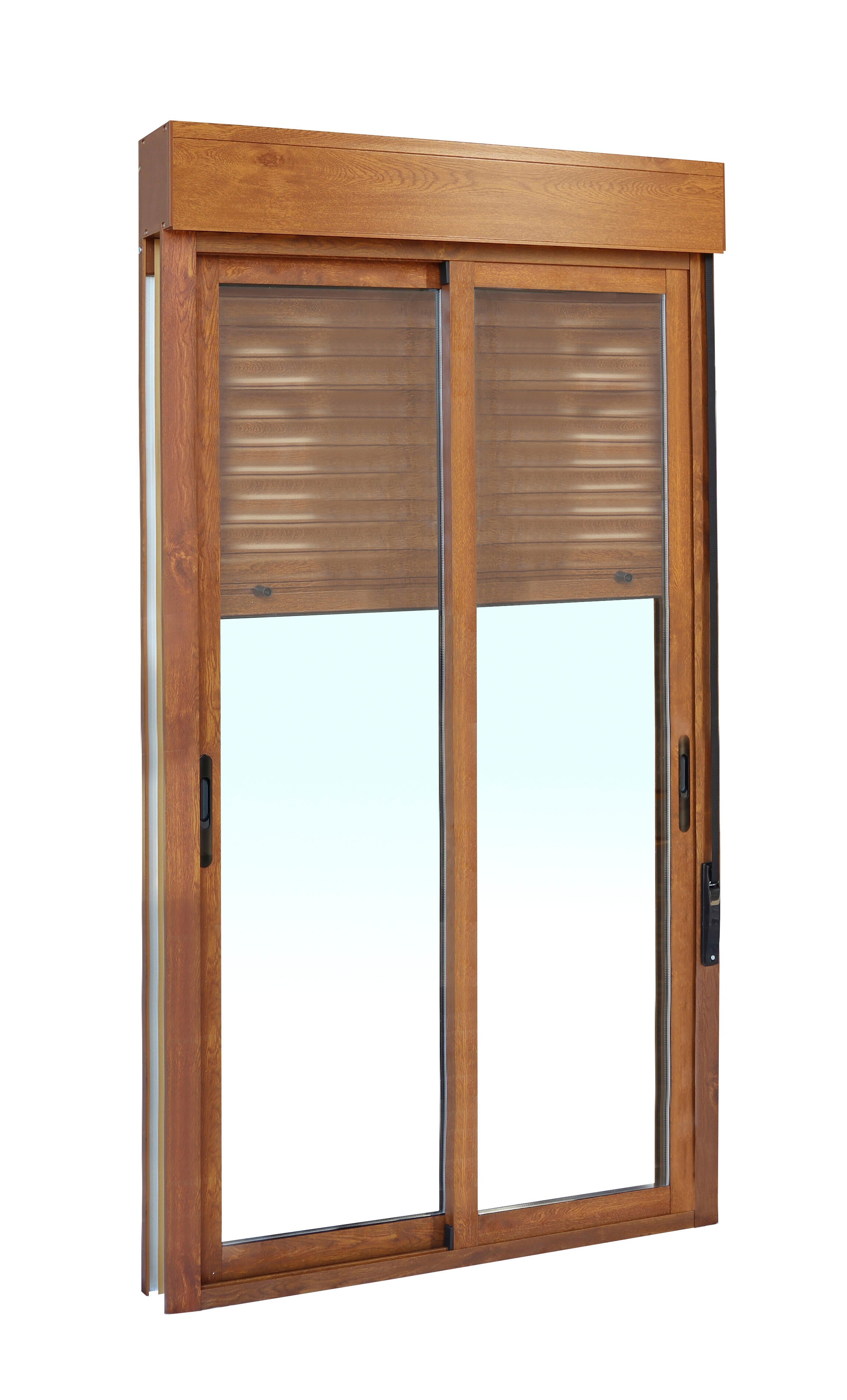 Balconera corredera de aluminio con persiana artens color blanco de 130x229cm