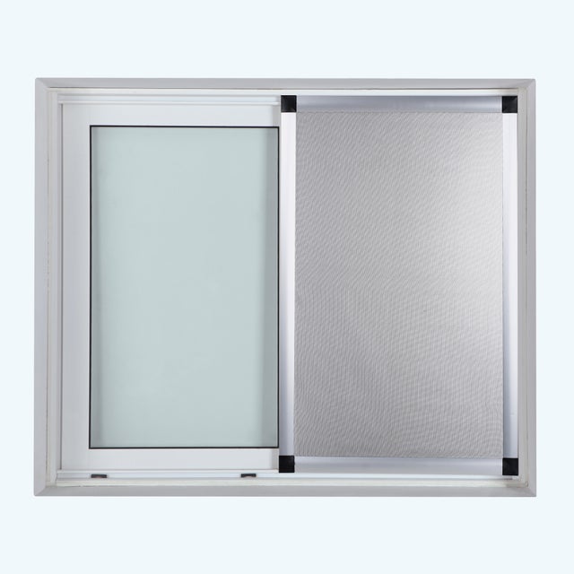 Mosquitera corredera 120x120cm aluminio recortable plata para ventana tela fibra de vidrio