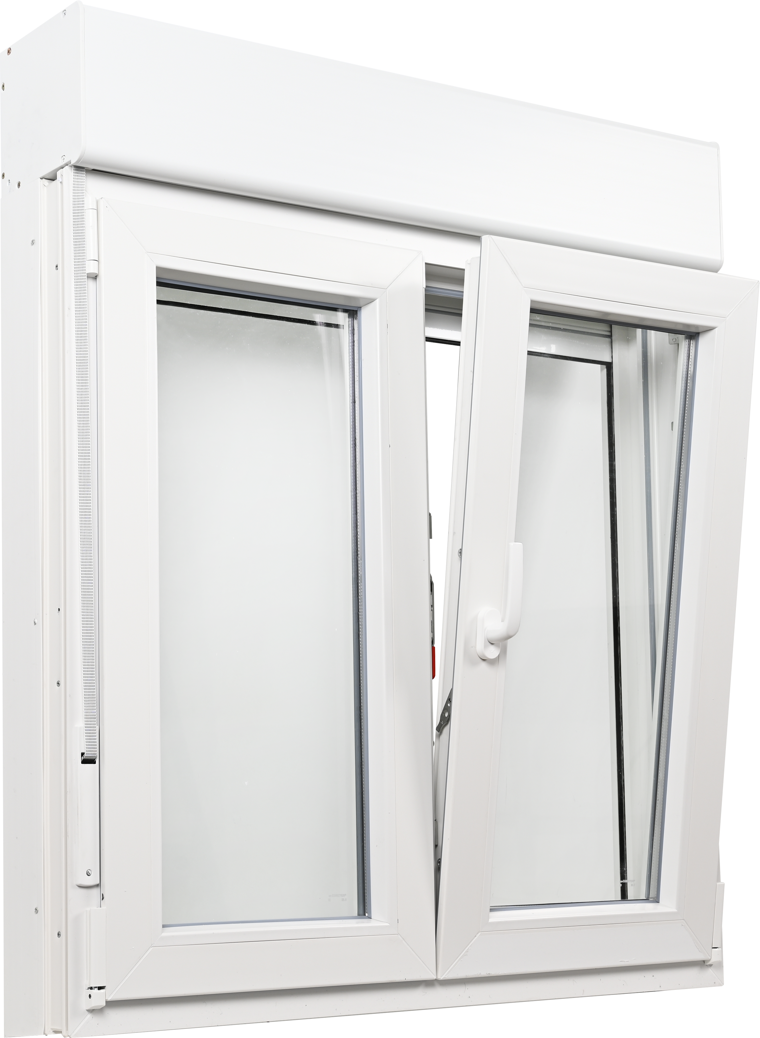 Ventana PVC ISOXA blanca oscilobatiente con persiana y guía de 100X119 cm - 5