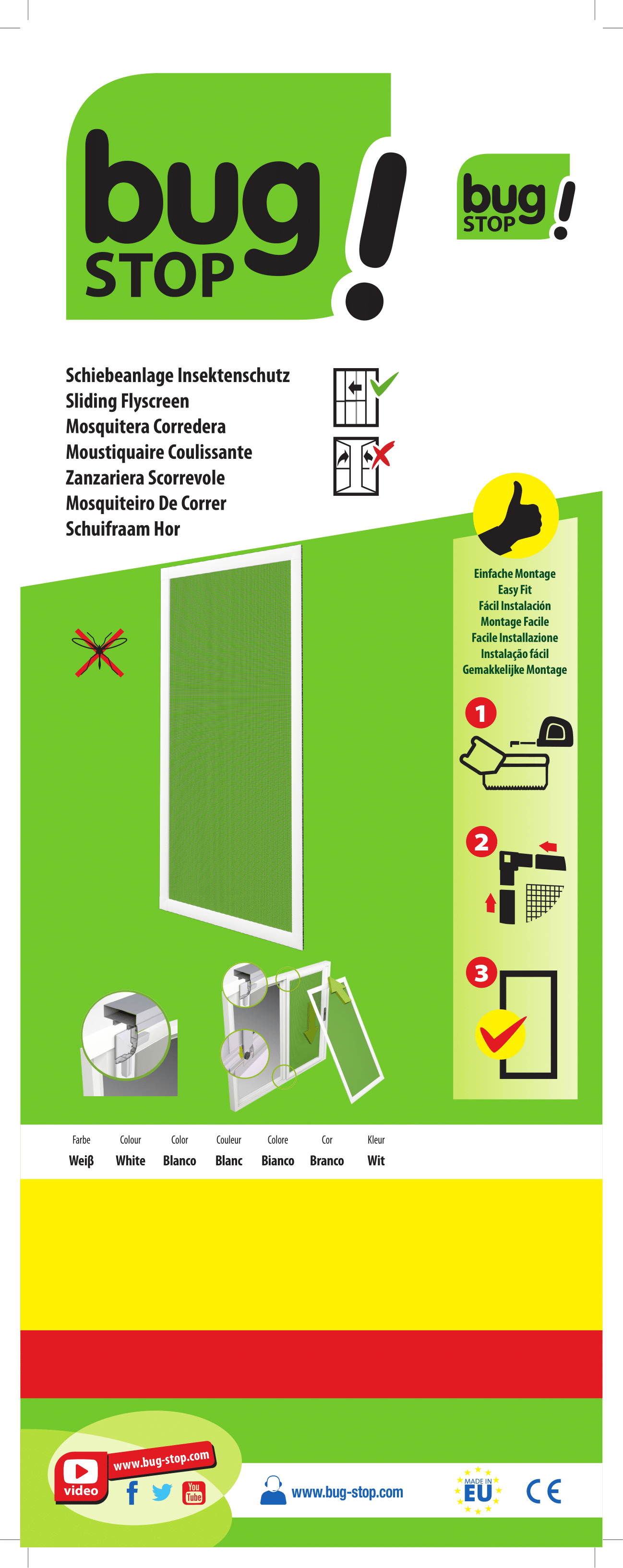Mosquitera corredera 90x140cm aluminio recortable blanco para ventana tela fibra de vidrio - 8
