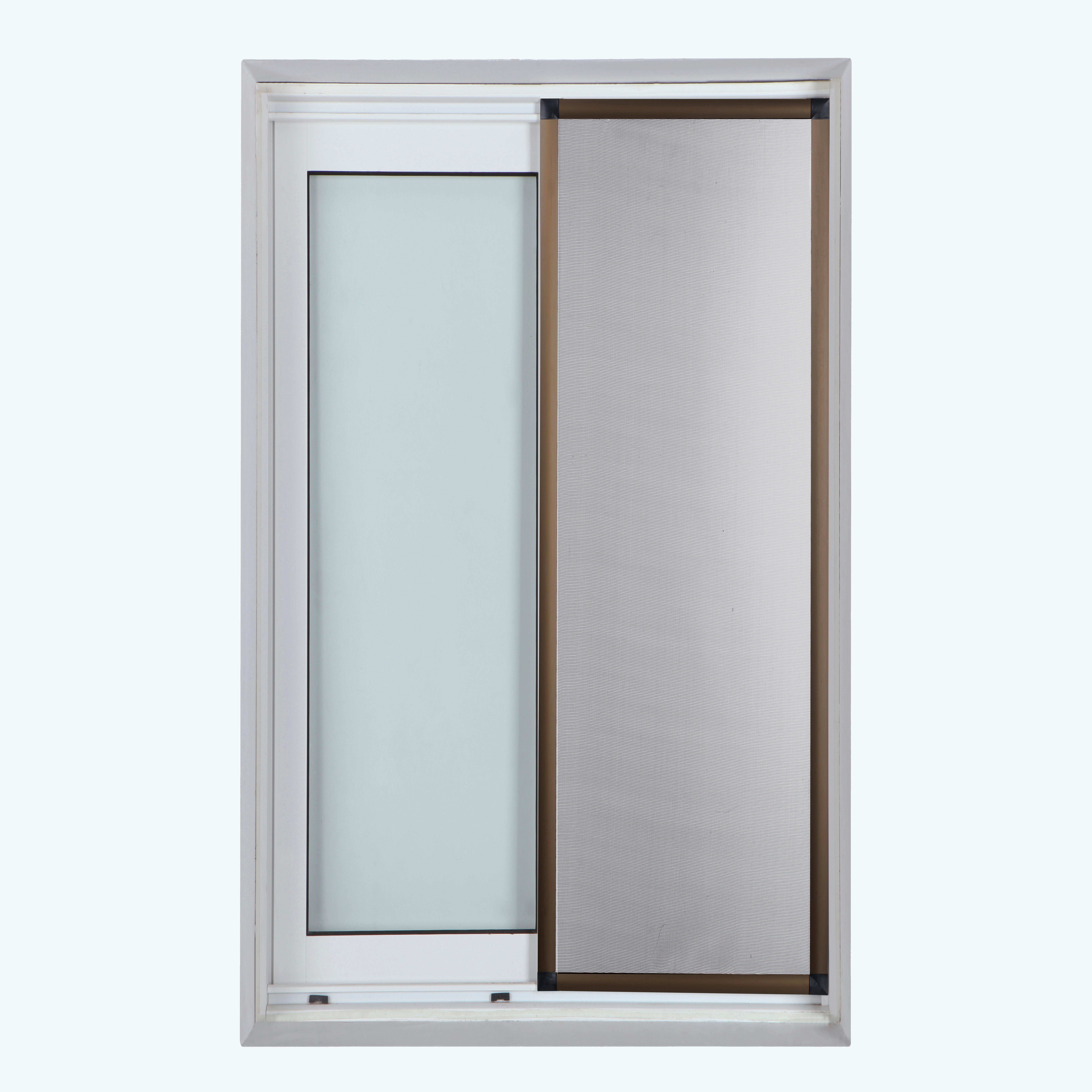 Mosquitera corredera aluminio bronce para puerta tela fibra de vidrio 100x120cm