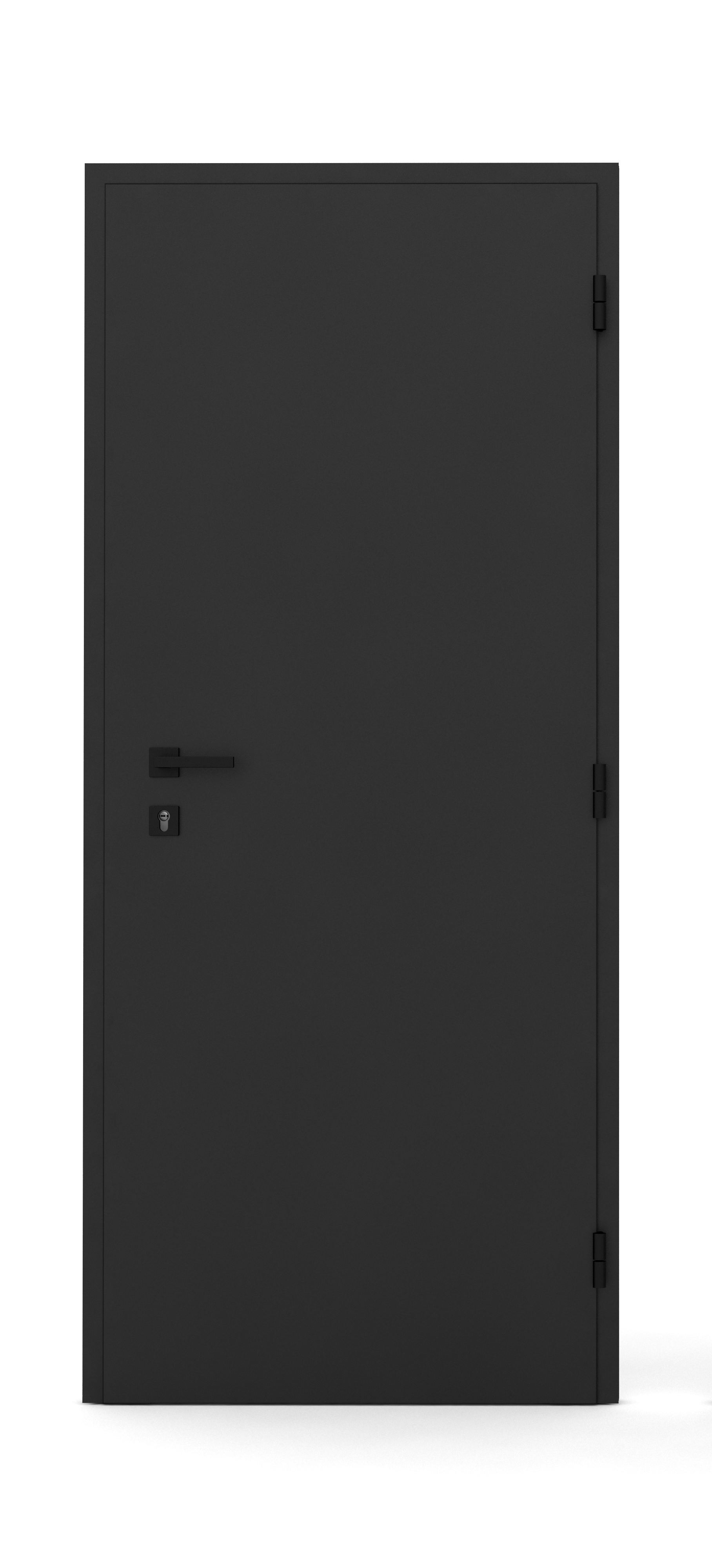 Puerta de entrada metálica serie Plus Comfort fresada negro /interior liso negro apertura izquierda 210x90cm - 6
