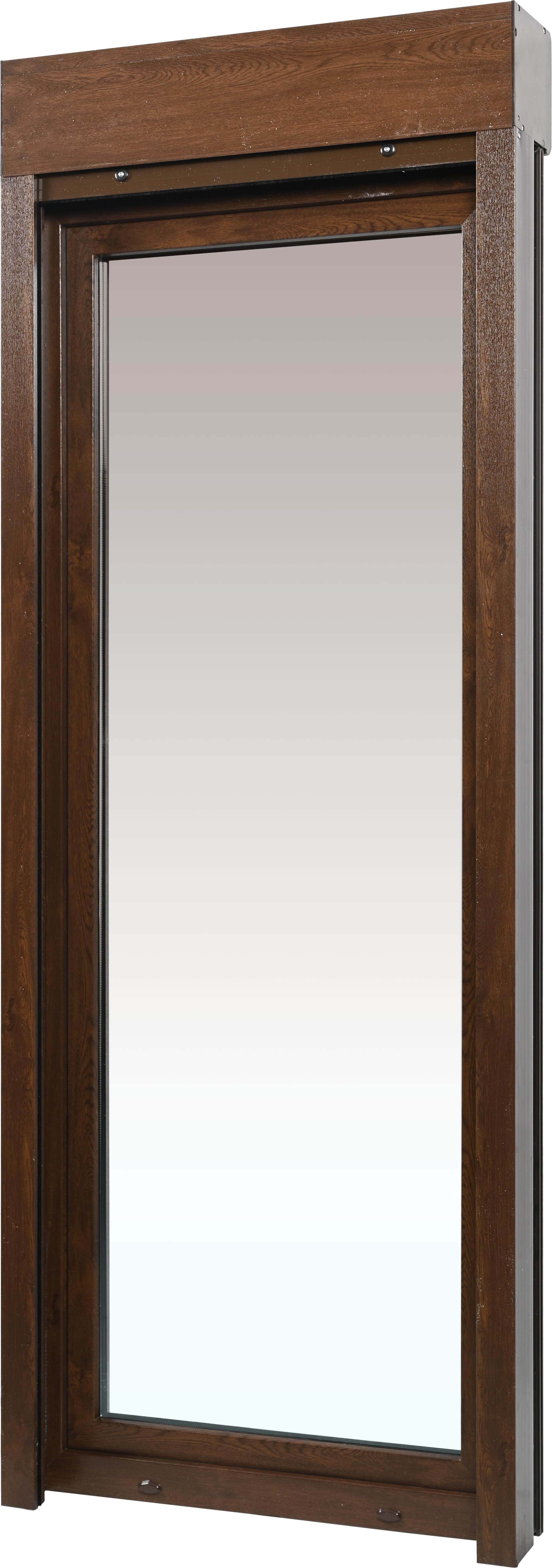 Balconera PVC ARTENS nogal oscilobatiente con persiana guía mosquitera 85X229cm - 5