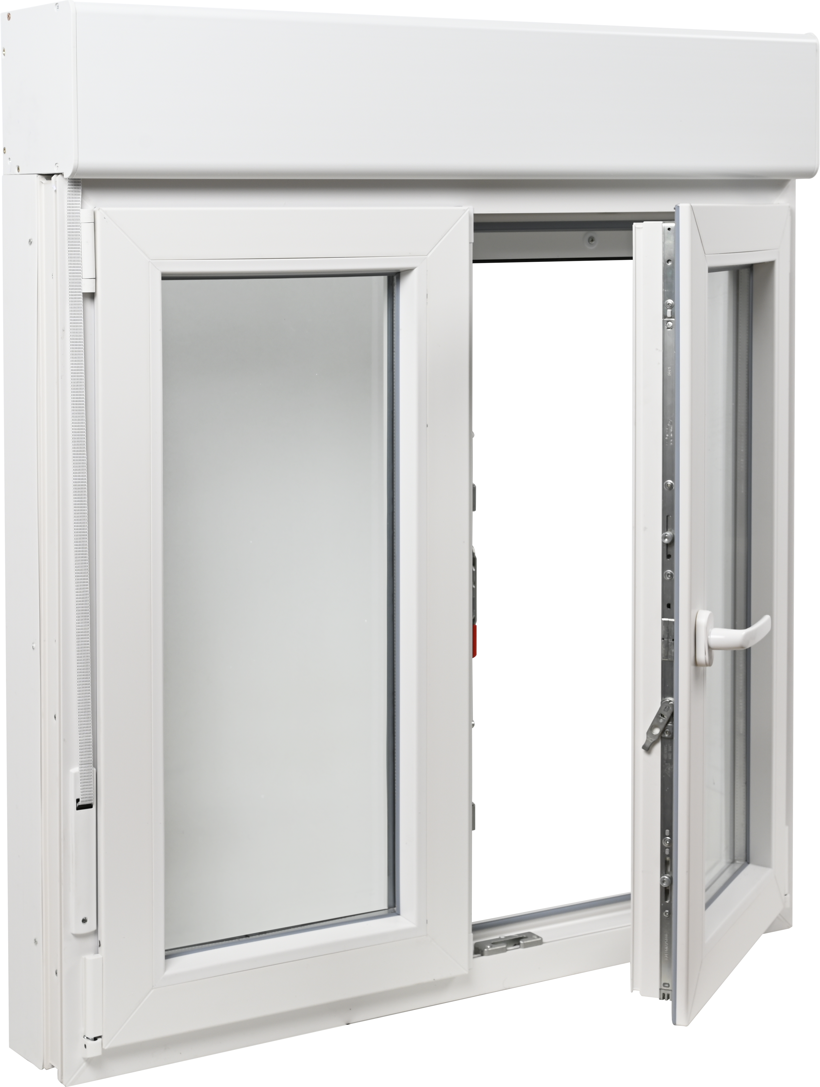 Ventana PVC ISOXA blanca oscilobatiente con persiana y guía de 100X119 cm - 4