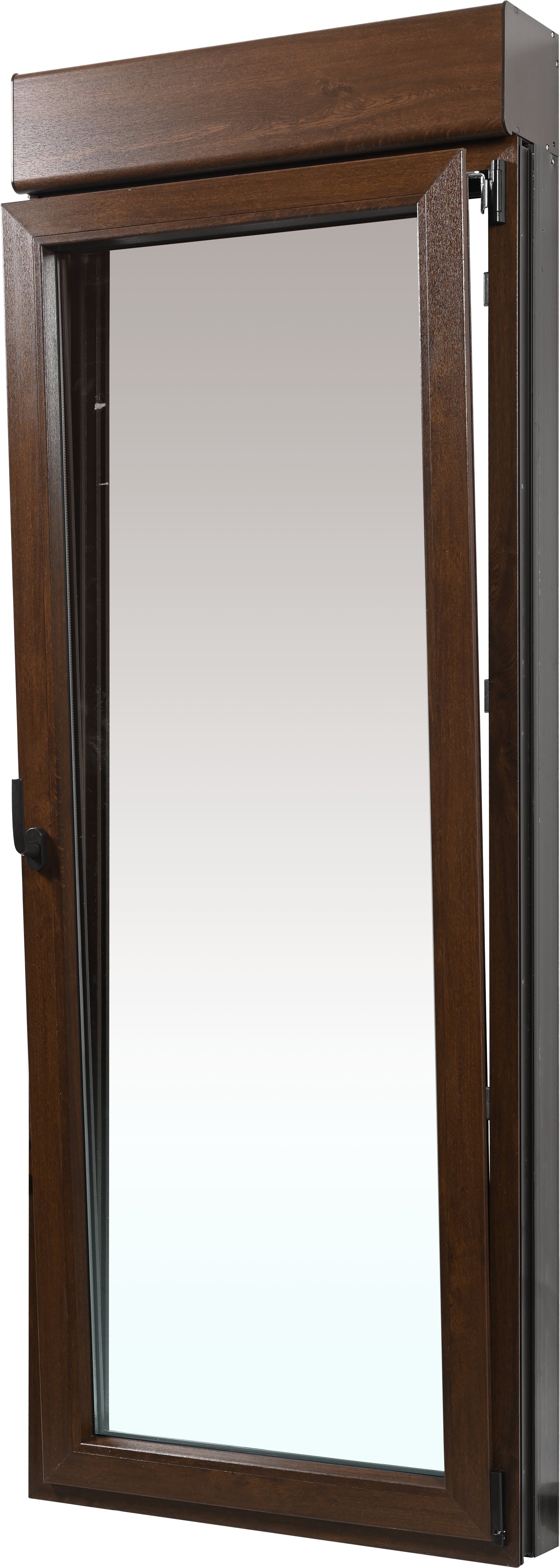 Balconera PVC ARTENS nogal oscilobatiente con persiana guía mosquitera 85X229cm - 4