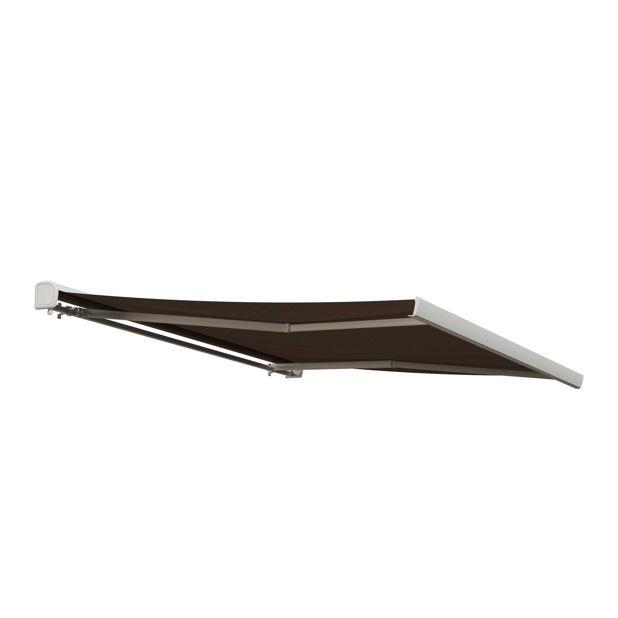 Toldo motorizado semi-caixa branco 3.95x3 m liso taupe Naterial Zefir - 16