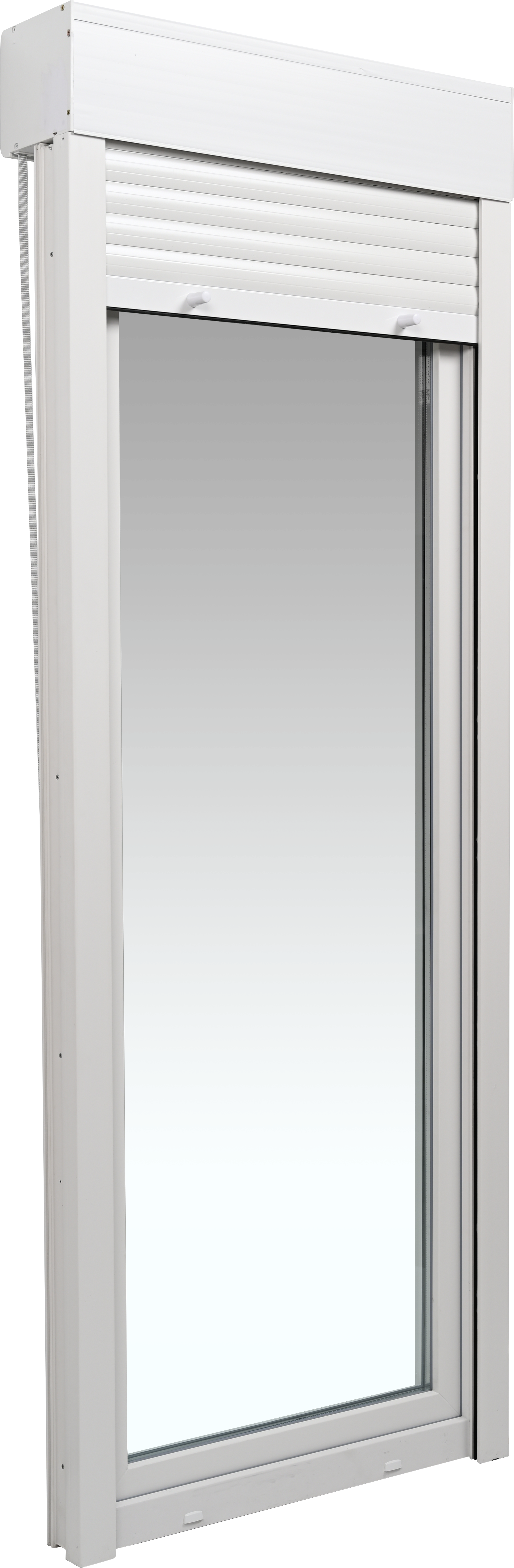 Balconera PVC ISOXA blanca oscilobatiente con persiana izquierda 85X229 cm - 5